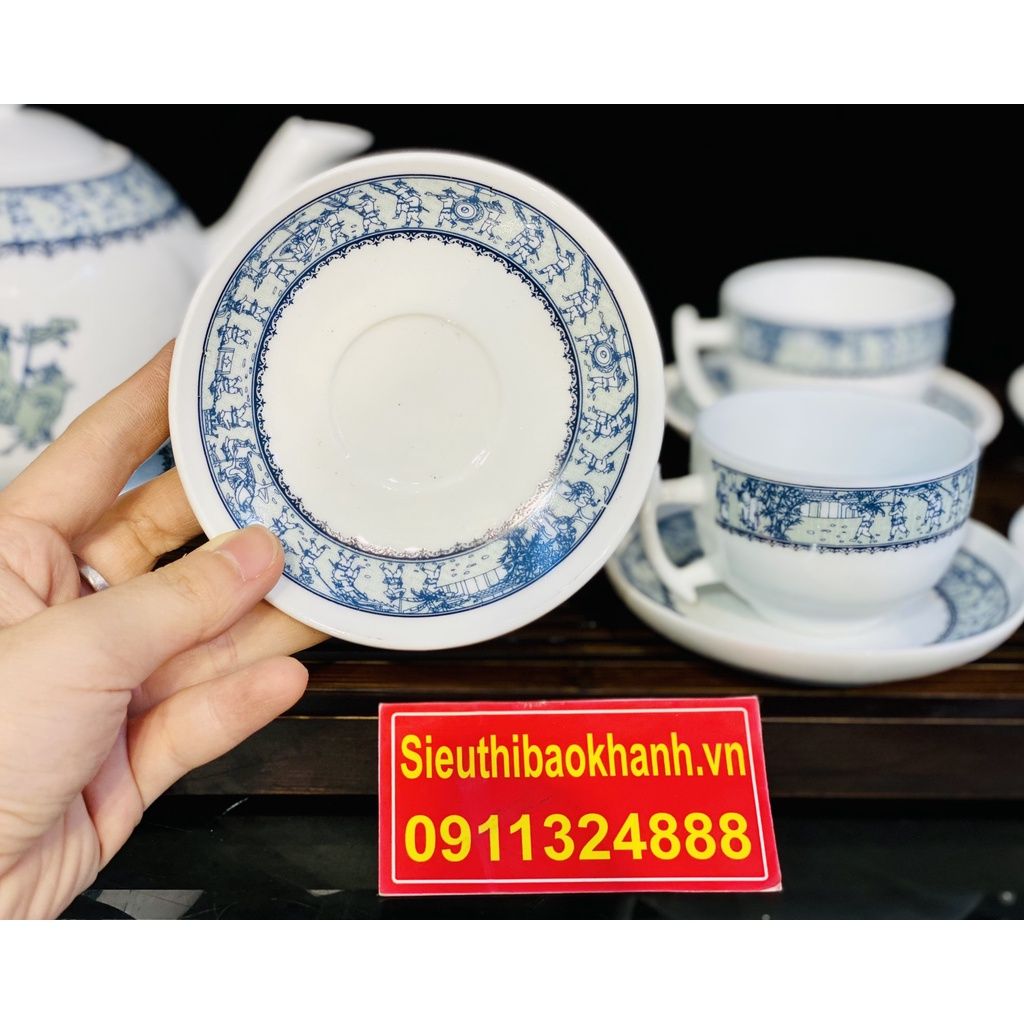 Bộ ấm chén Bát Tràng cao cấp,Bền,Đẹp,chính hãng 350ml