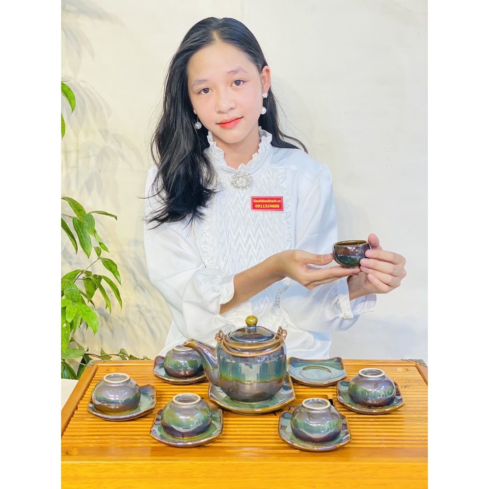 Bộ ấm chén Bát Tràng cao cấp