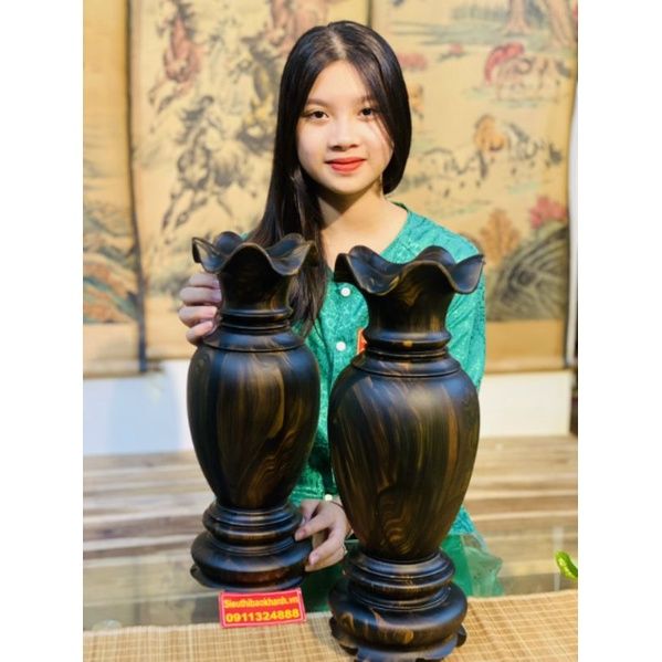 Cặp lục bình gỗ mun