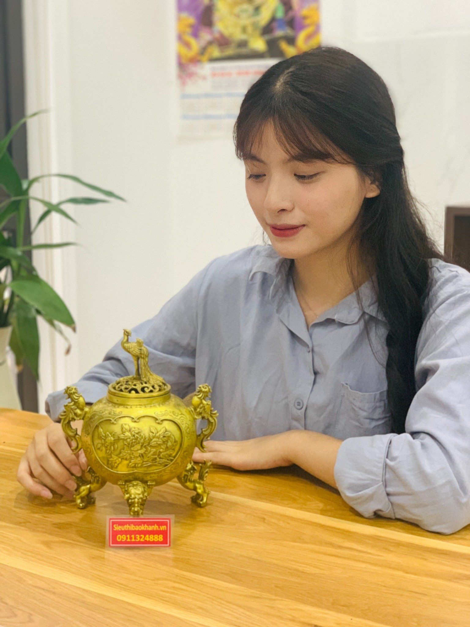 Lư Trầm Phượng Hoàng Đồng Nguyên Chất Cao Cấp