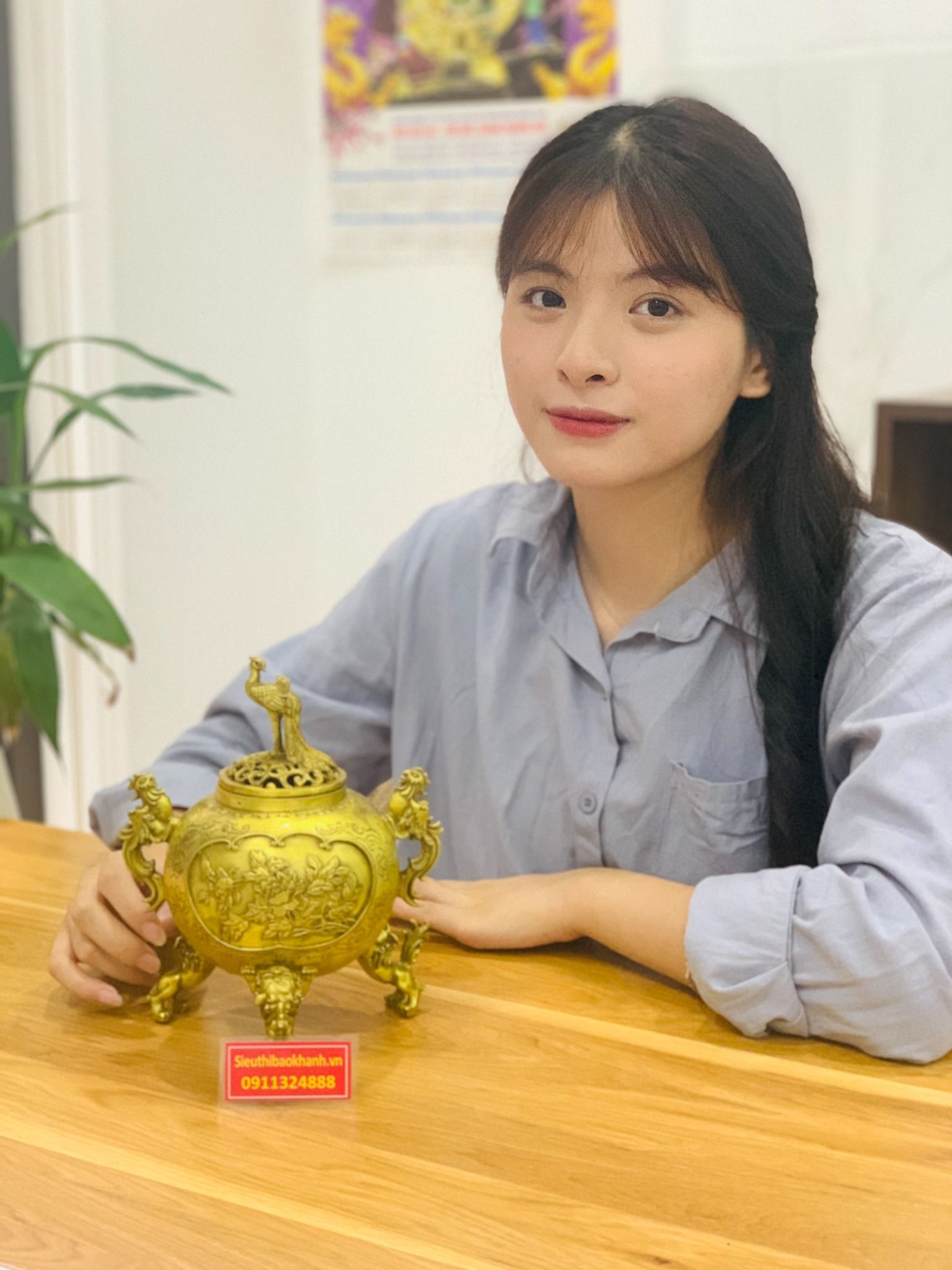 Lư Trầm Phượng Hoàng Đồng Nguyên Chất Cao Cấp