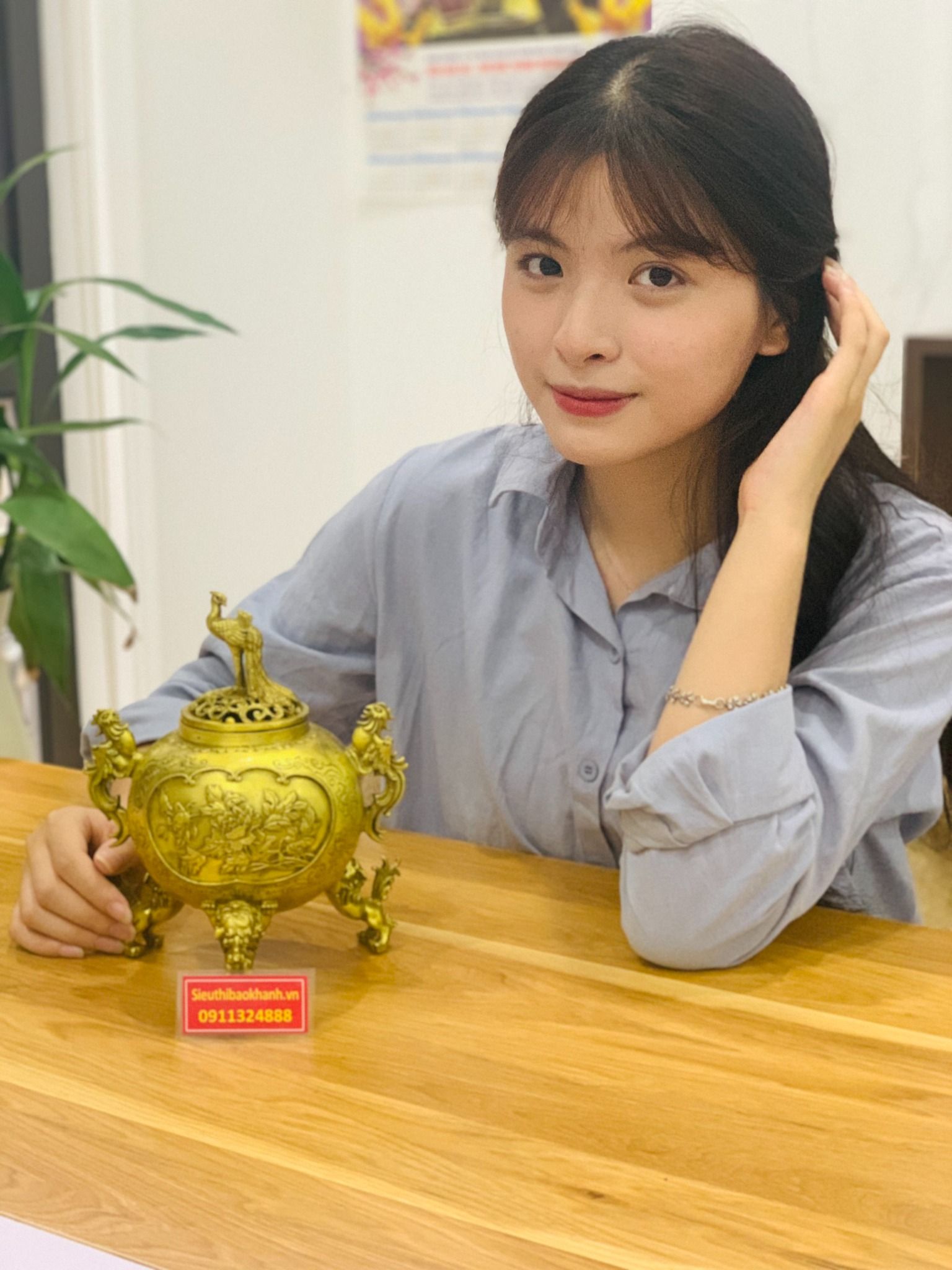 Lư Trầm Phượng Hoàng Đồng Nguyên Chất Cao Cấp