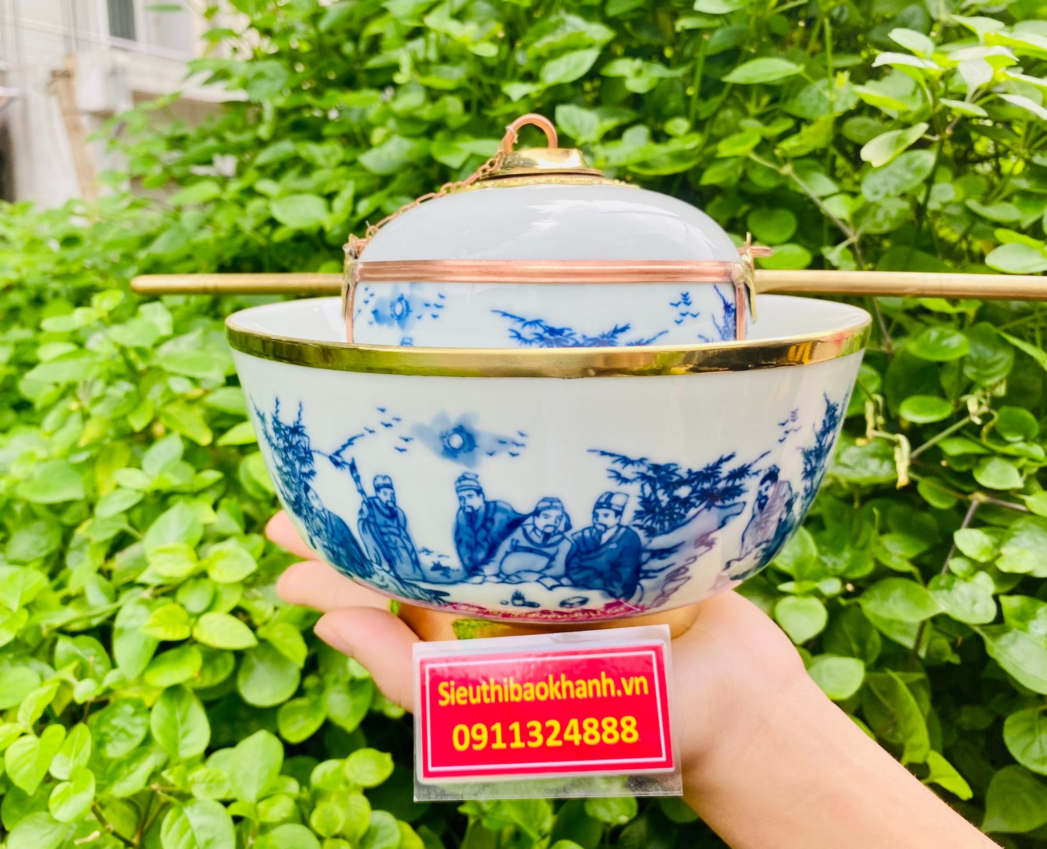 Điếu Bát Men Lam Thất Tiên