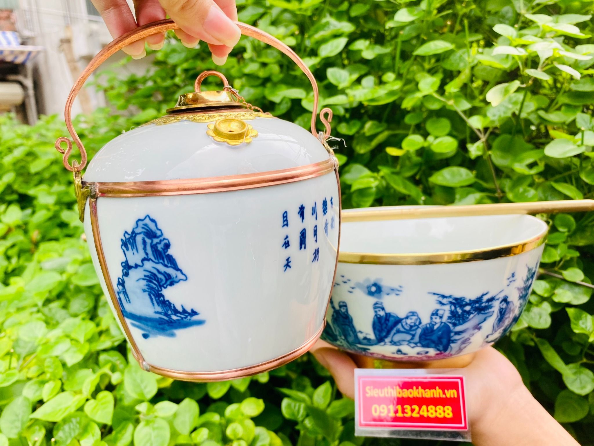 Điếu Bát Men Lam Thất Tiên