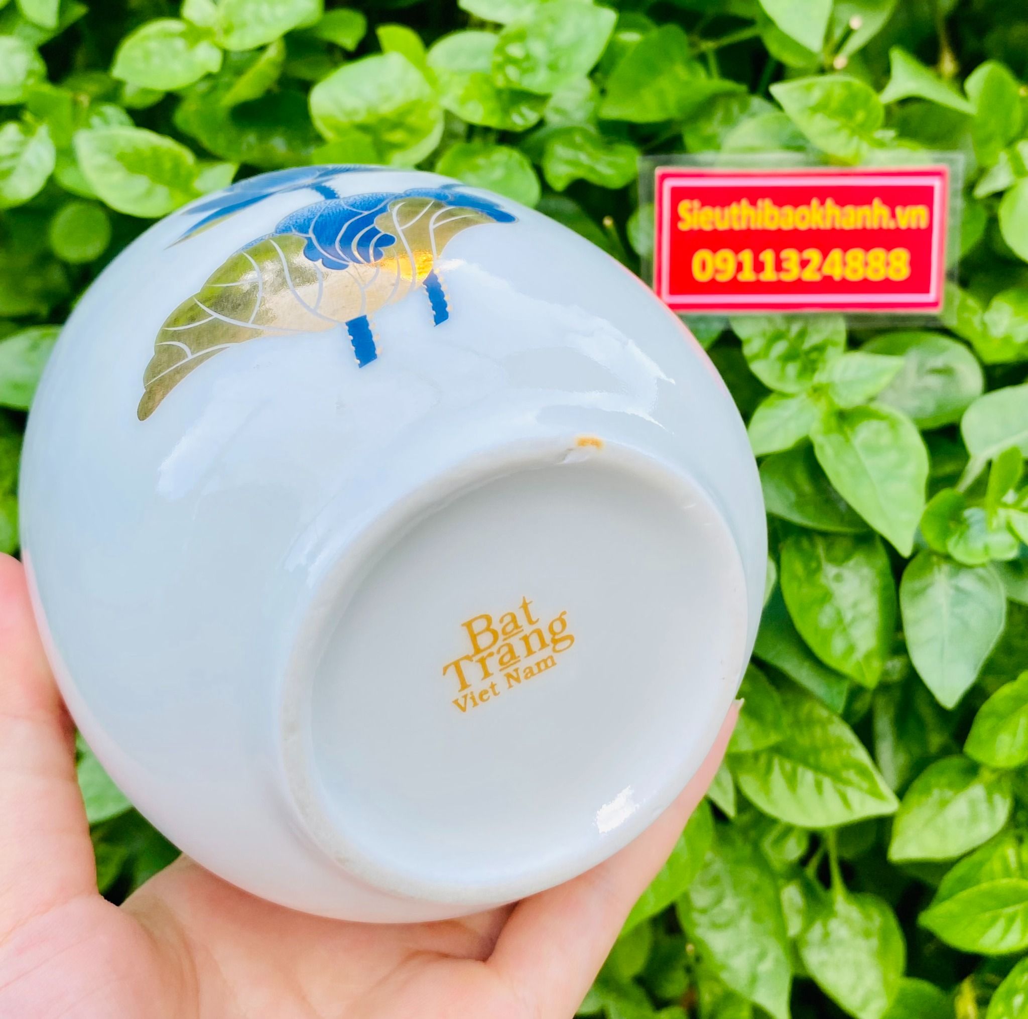 Hũ đựng trà vẽ sen
