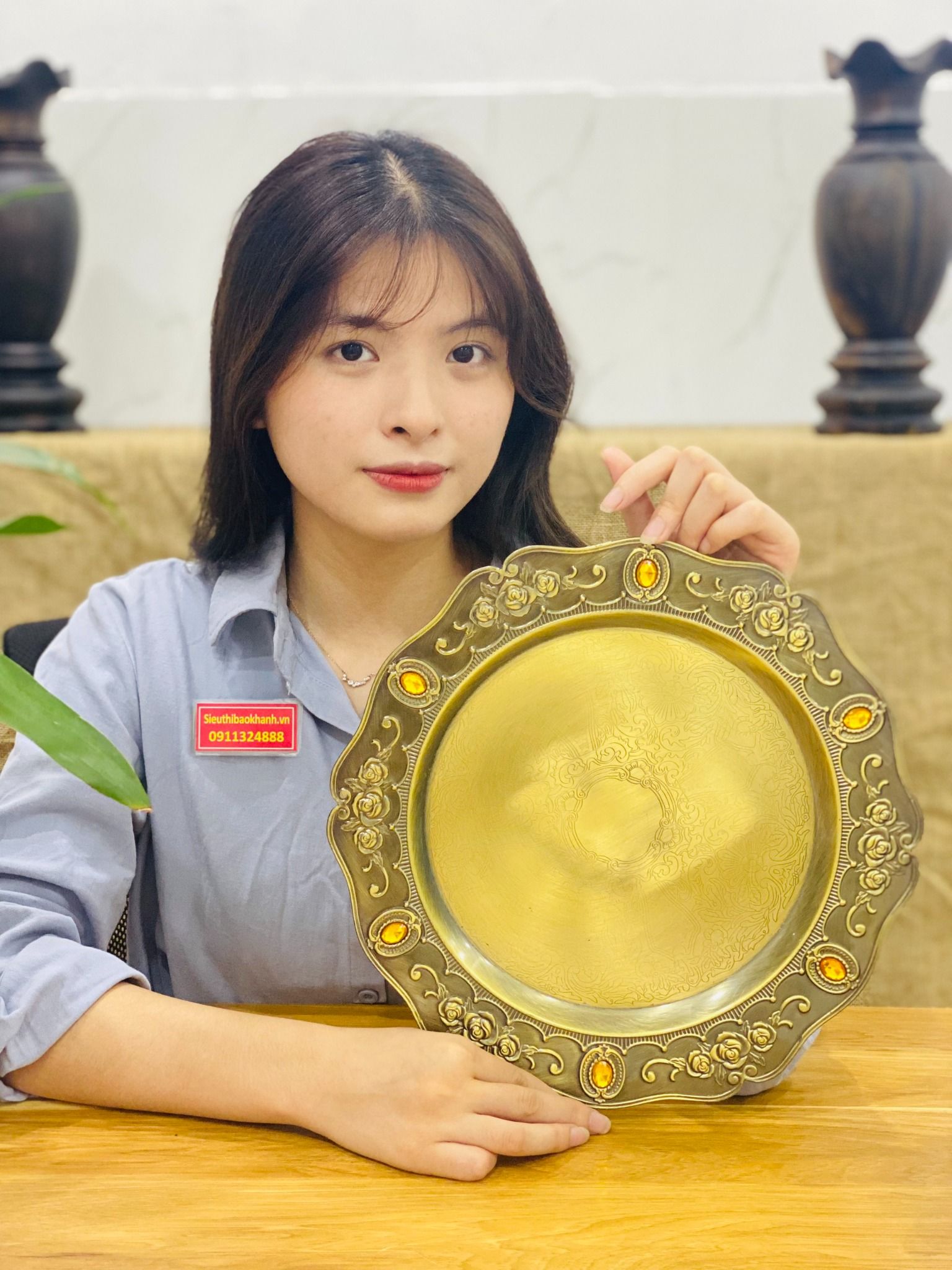 Bộ ấm ly đồng