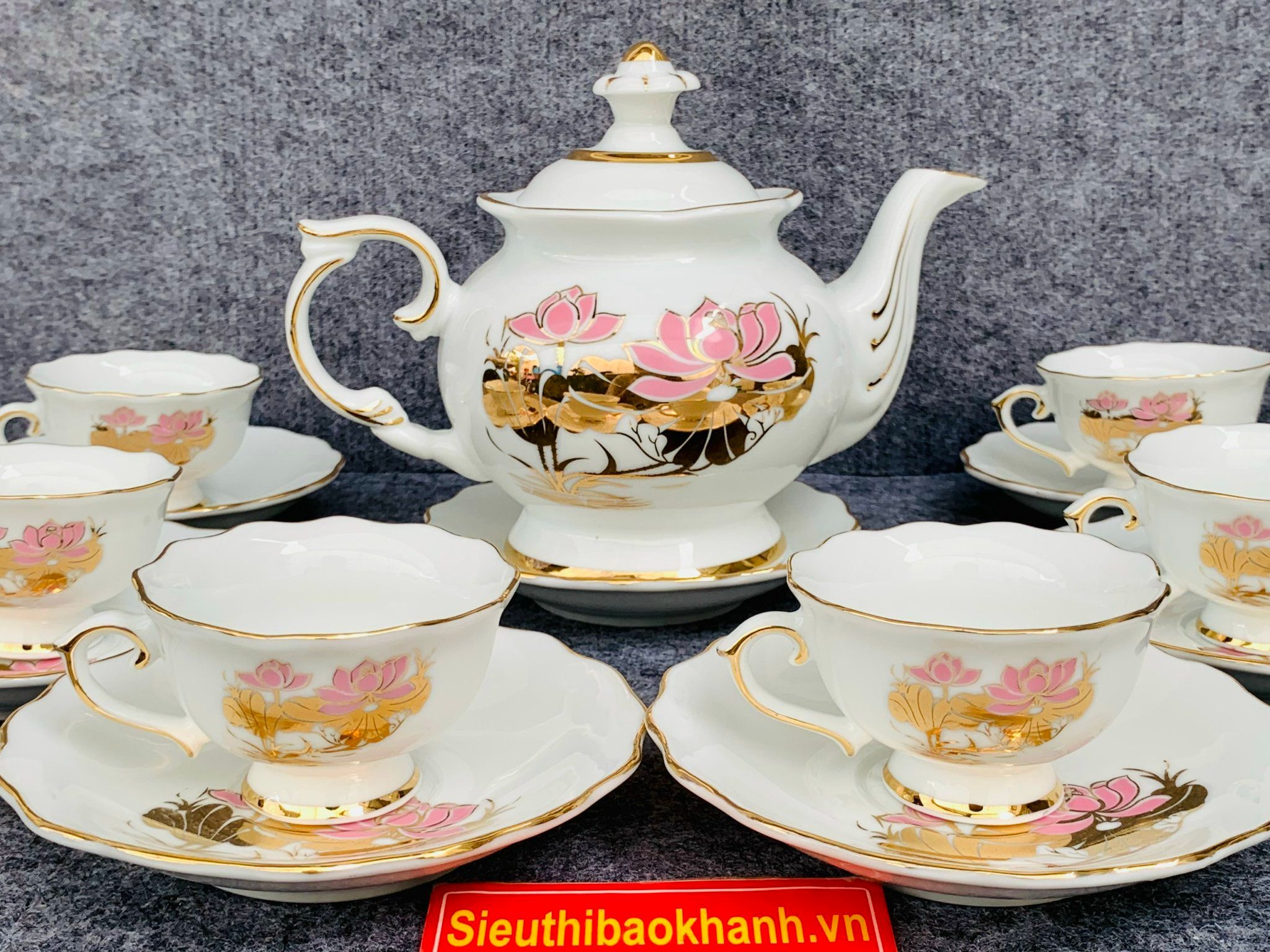 Bộ ấm chén pha trà gốm sứ