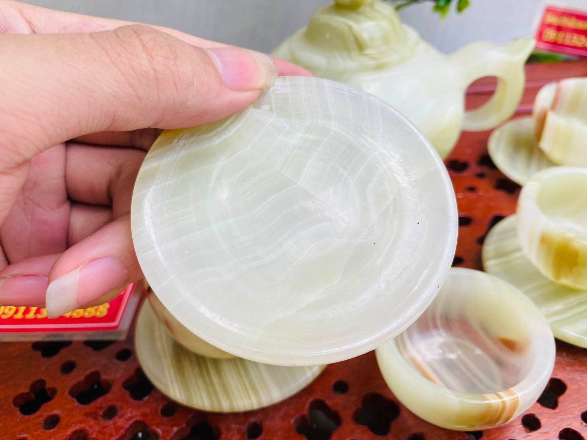 Bộ ấm pha chè bằng đá