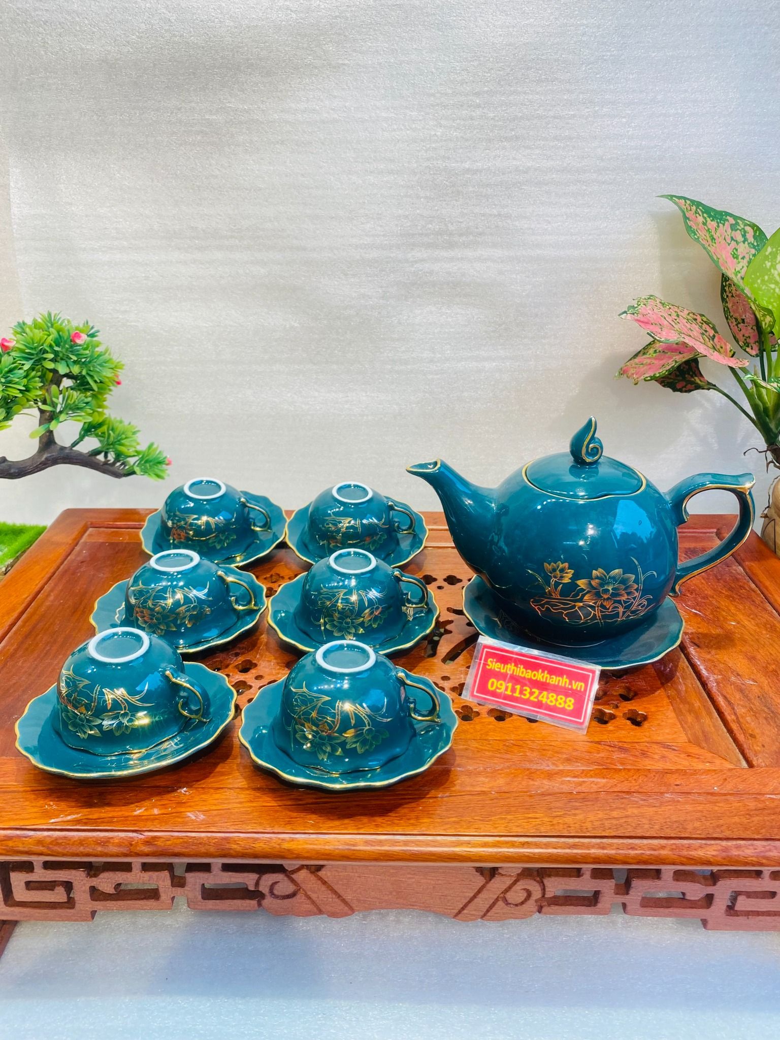 Bộ ấm chén hoa sen-sieuthibaokhanh