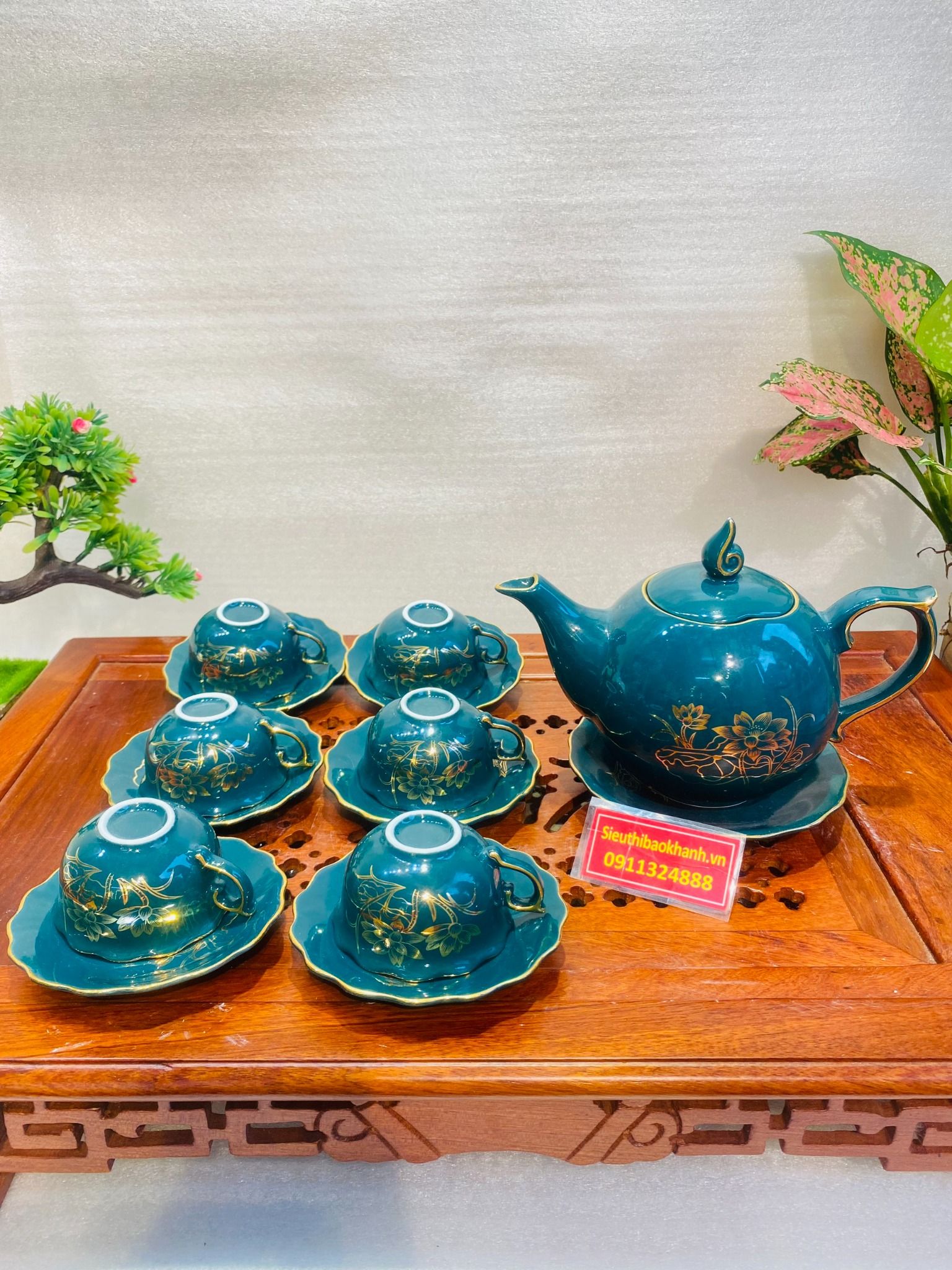 Bộ ấm chén hoa sen-sieuthibaokhanh