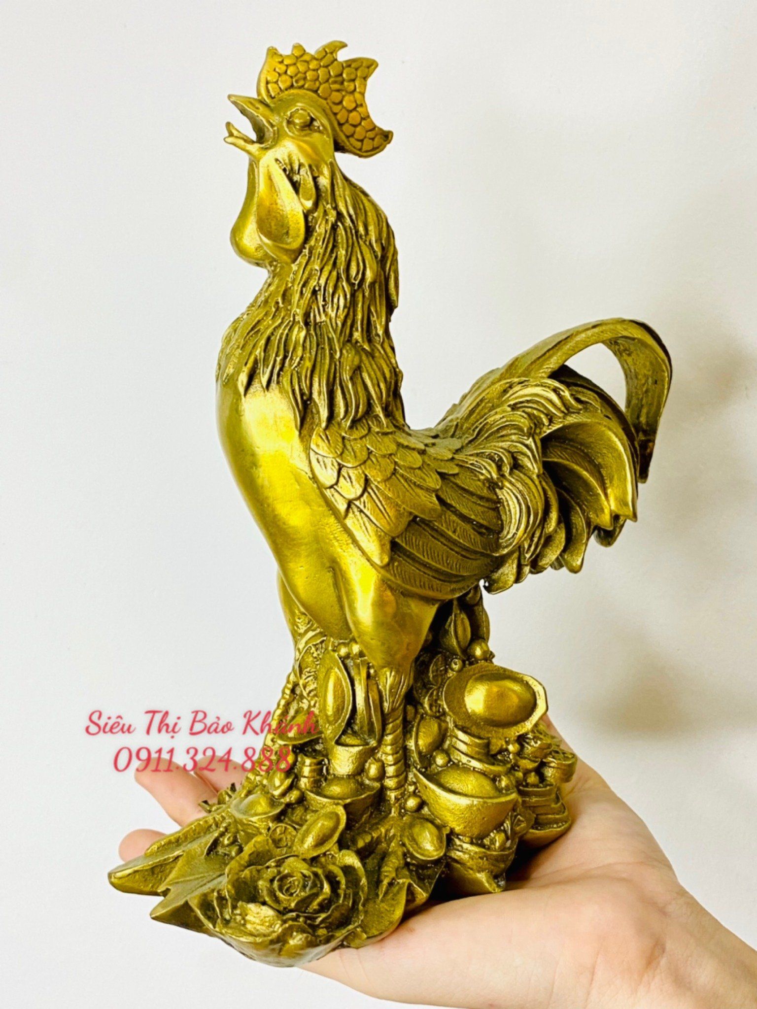 Tượng gà đồng cao cấp 20cm - Mỹ nghệ Bảo khánh