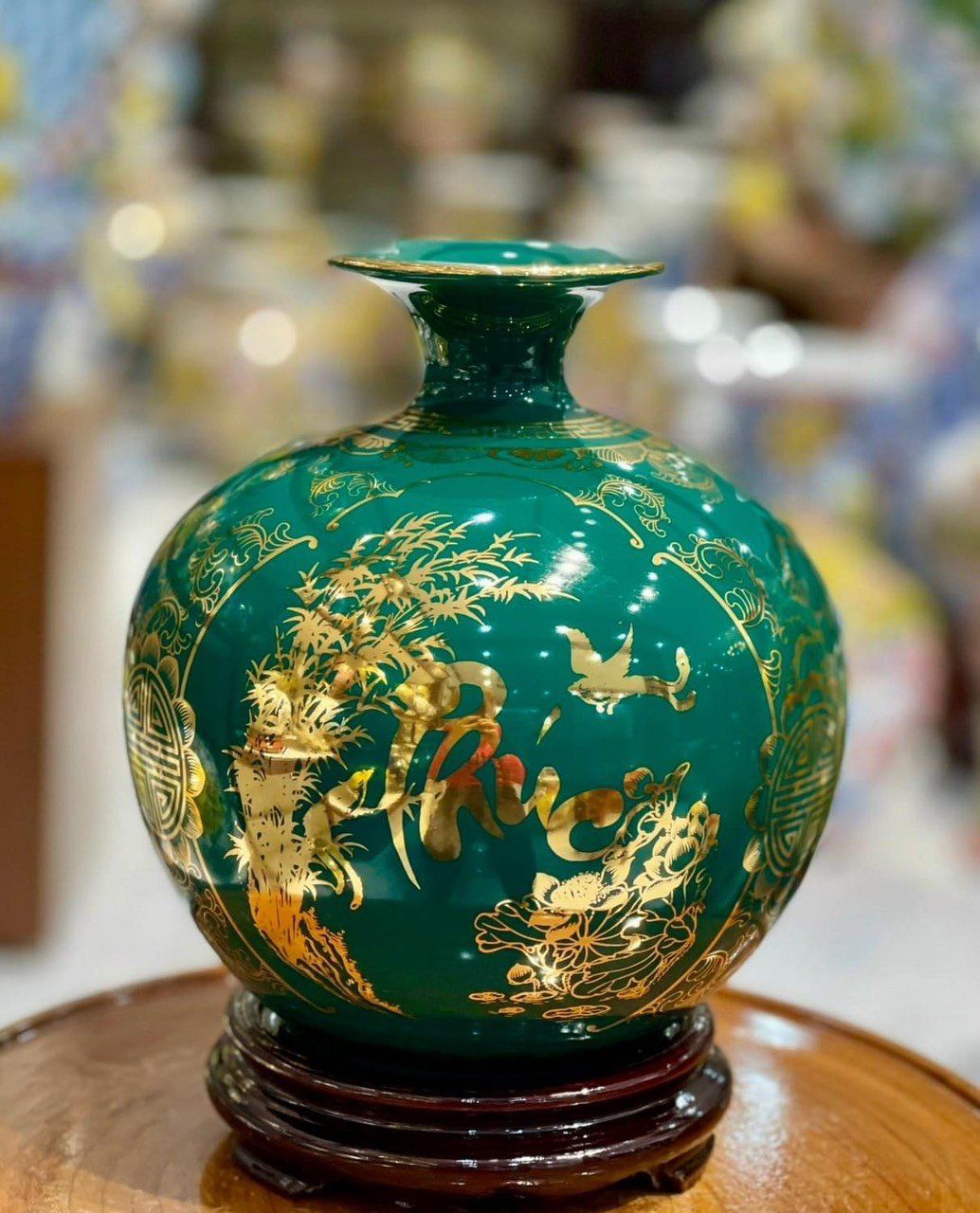 Bình Hút Lộc Phong Thủy màu xanh