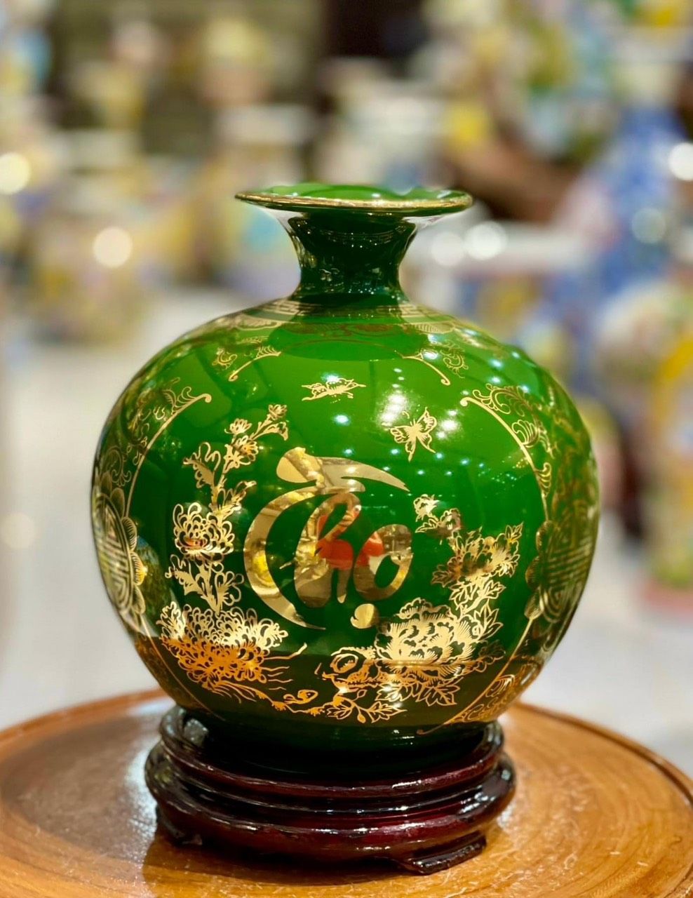 Bình Hút Lộc Phong Thủy màu xanh lá cây