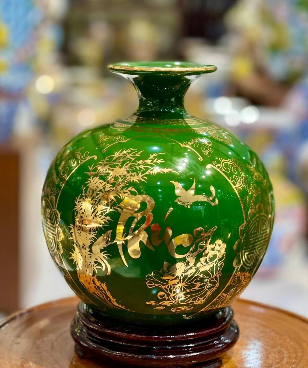 Bình Hút Lộc Phong Thủy màu xanh lá cây