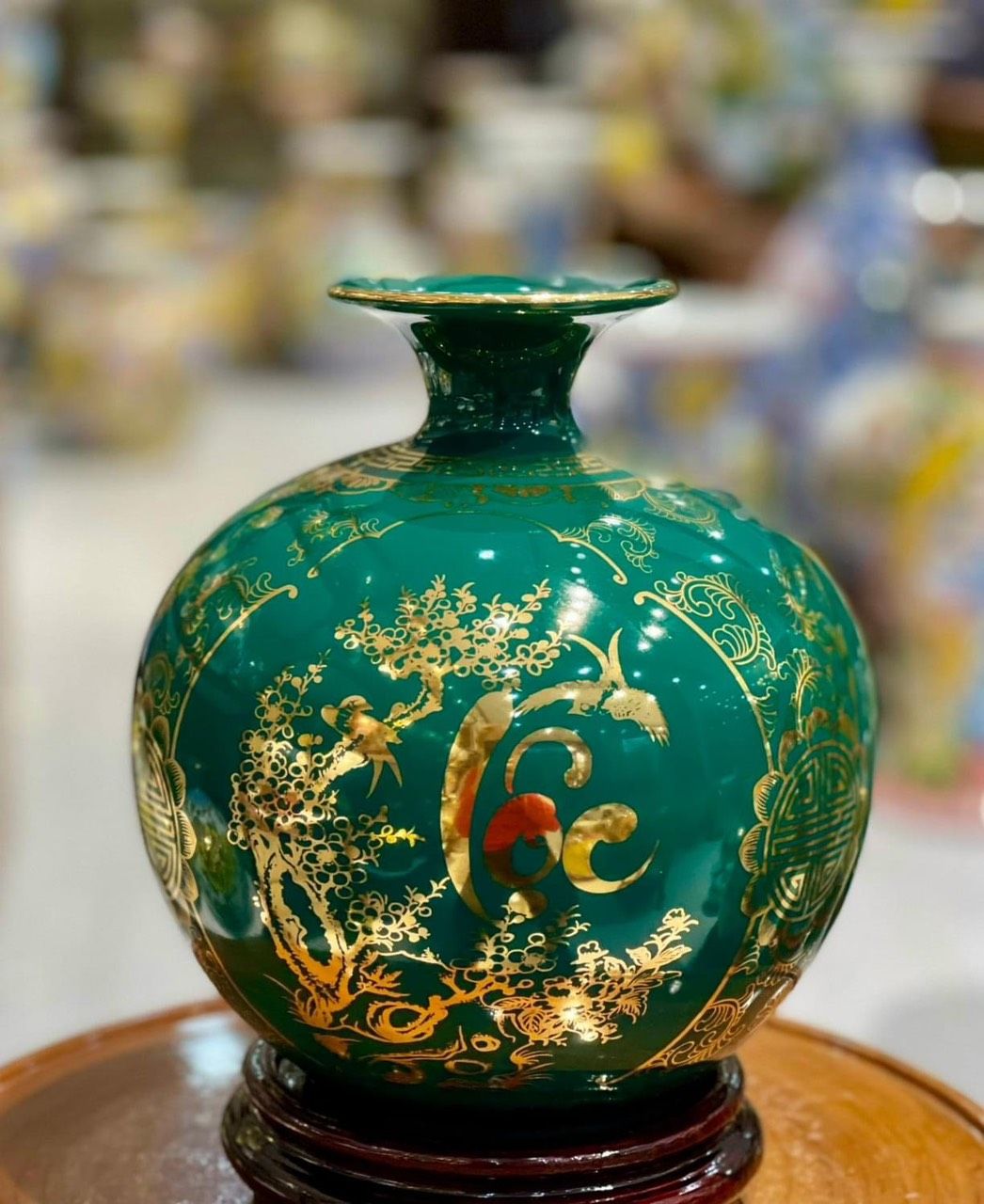 Bình Hút Lộc Phong Thủy màu xanh