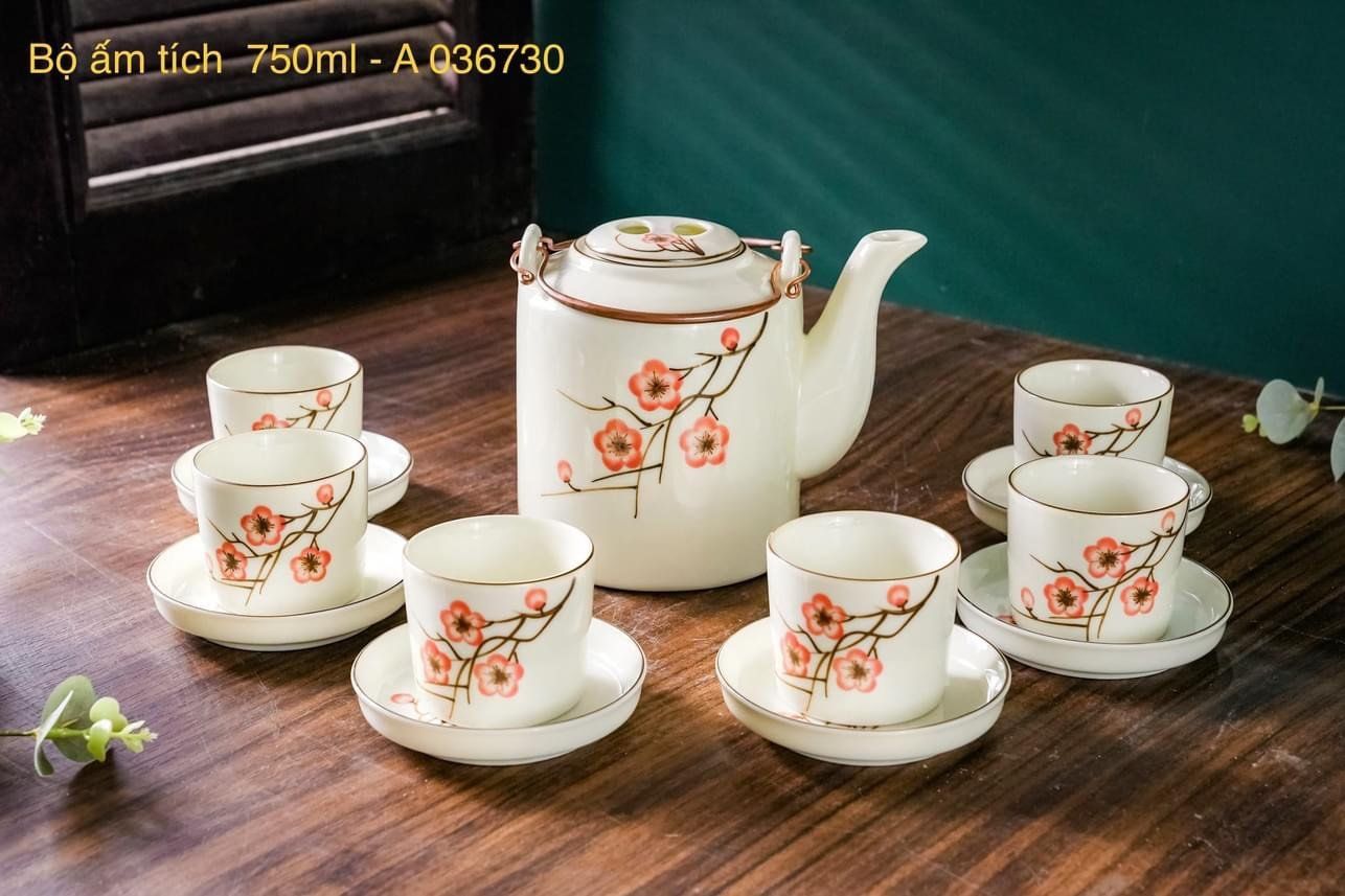 Bộ ấm tích hoa anh đào siêu đẹp