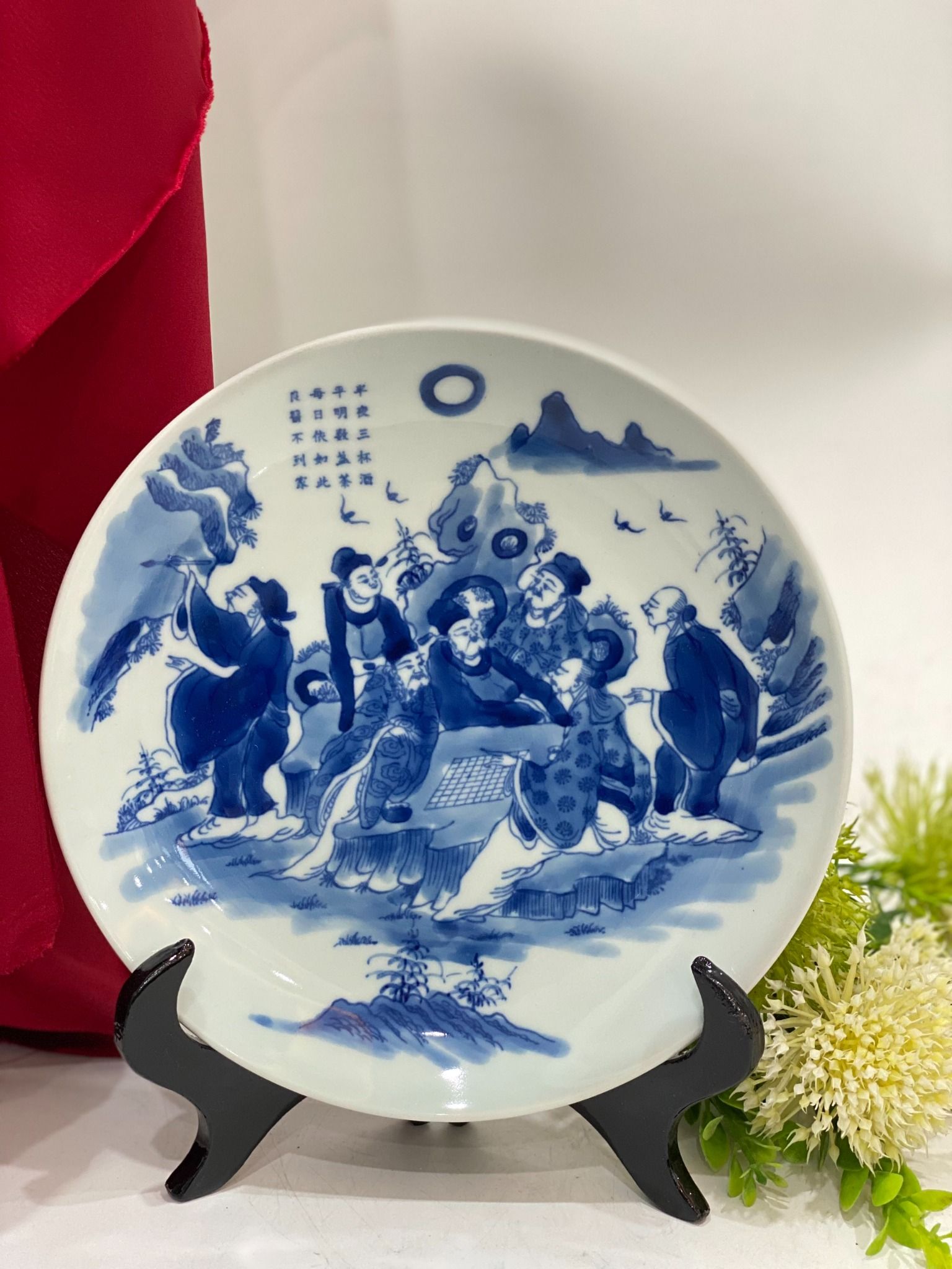 ĐĨA MEN TRÀM VẼ HOẠ TIẾT PHI 20CM