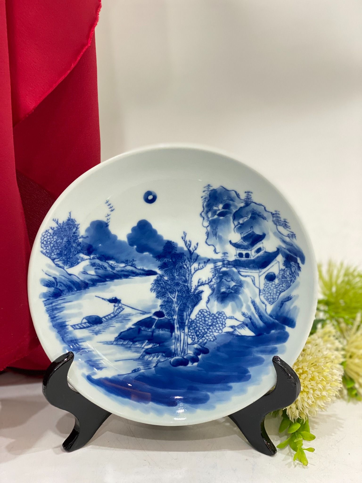 ĐĨA MEN TRÀM VẼ HOẠ TIẾT PHI 18CM