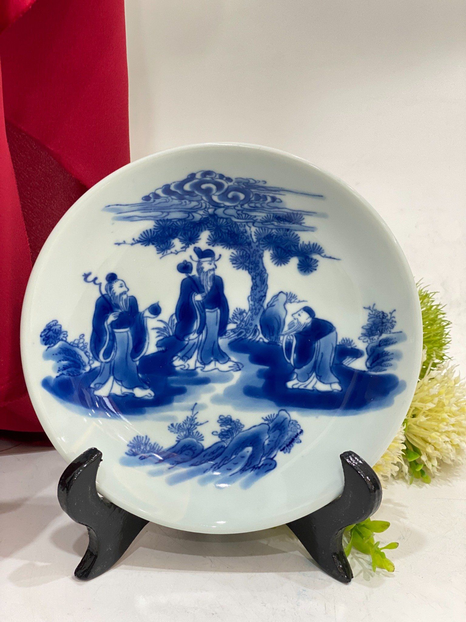 ĐĨA MEN TRÀM VẼ HOẠ TIẾT PHI 16CM