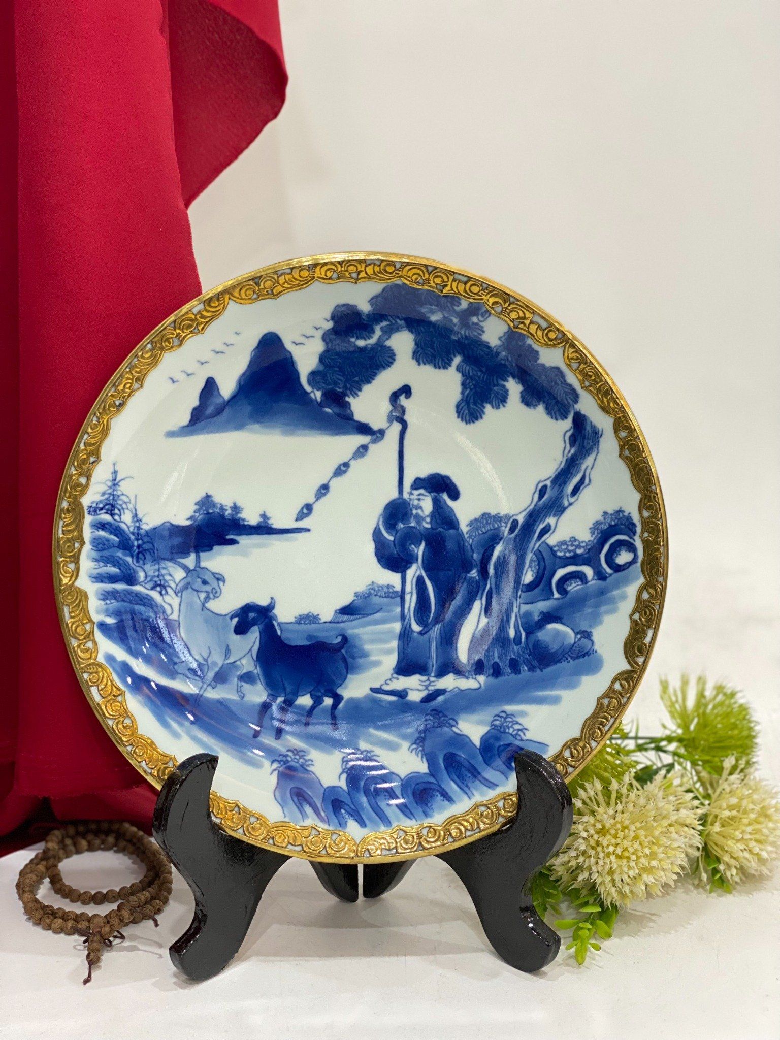 ĐĨA MEN TRÀM VẼ HOẠ TIẾT PHI 26CM