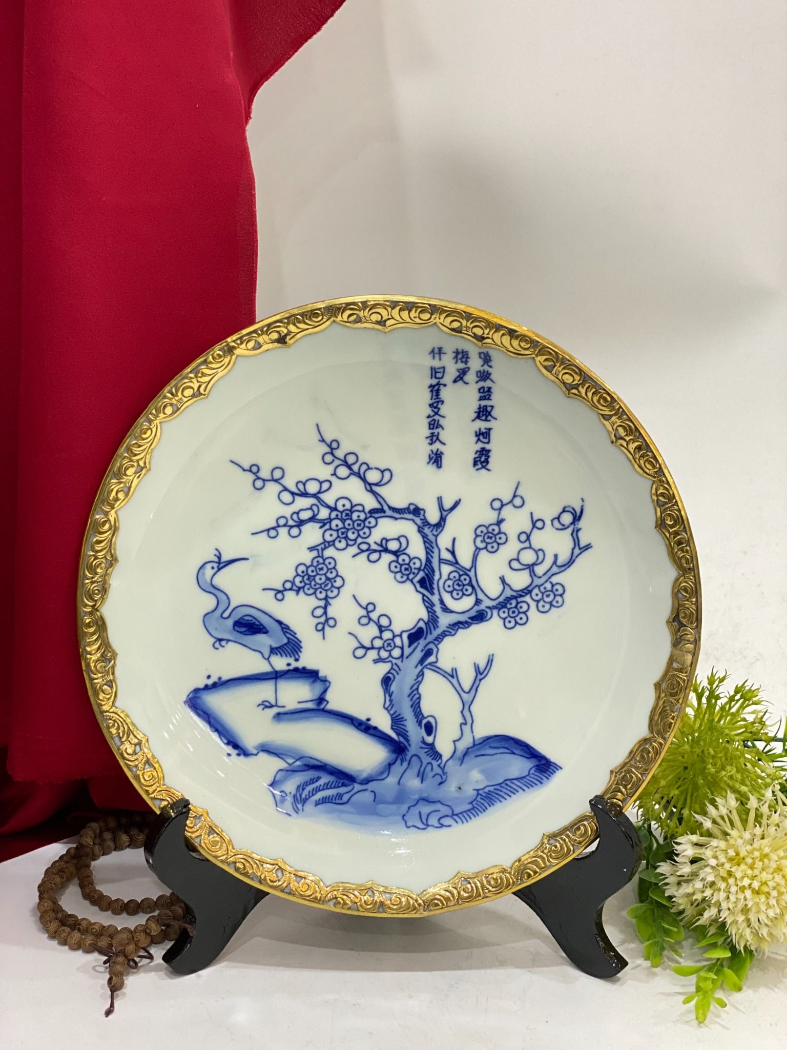 ĐĨA MEN TRÀM VẼ HOẠ TIẾT PHI 22CM