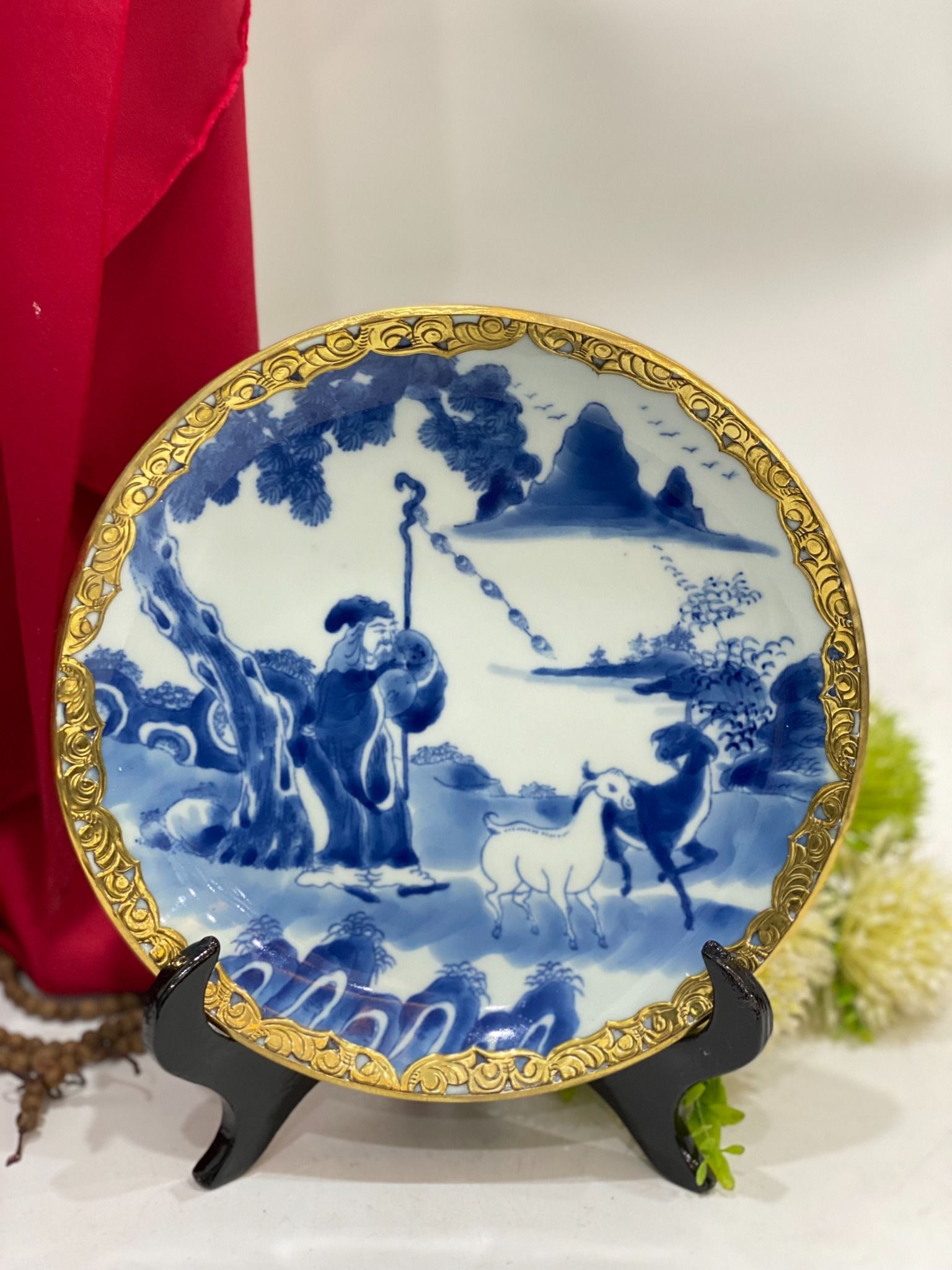 ĐĨA MEN TRÀM VẼ HOẠ TIẾT PHI 20CM