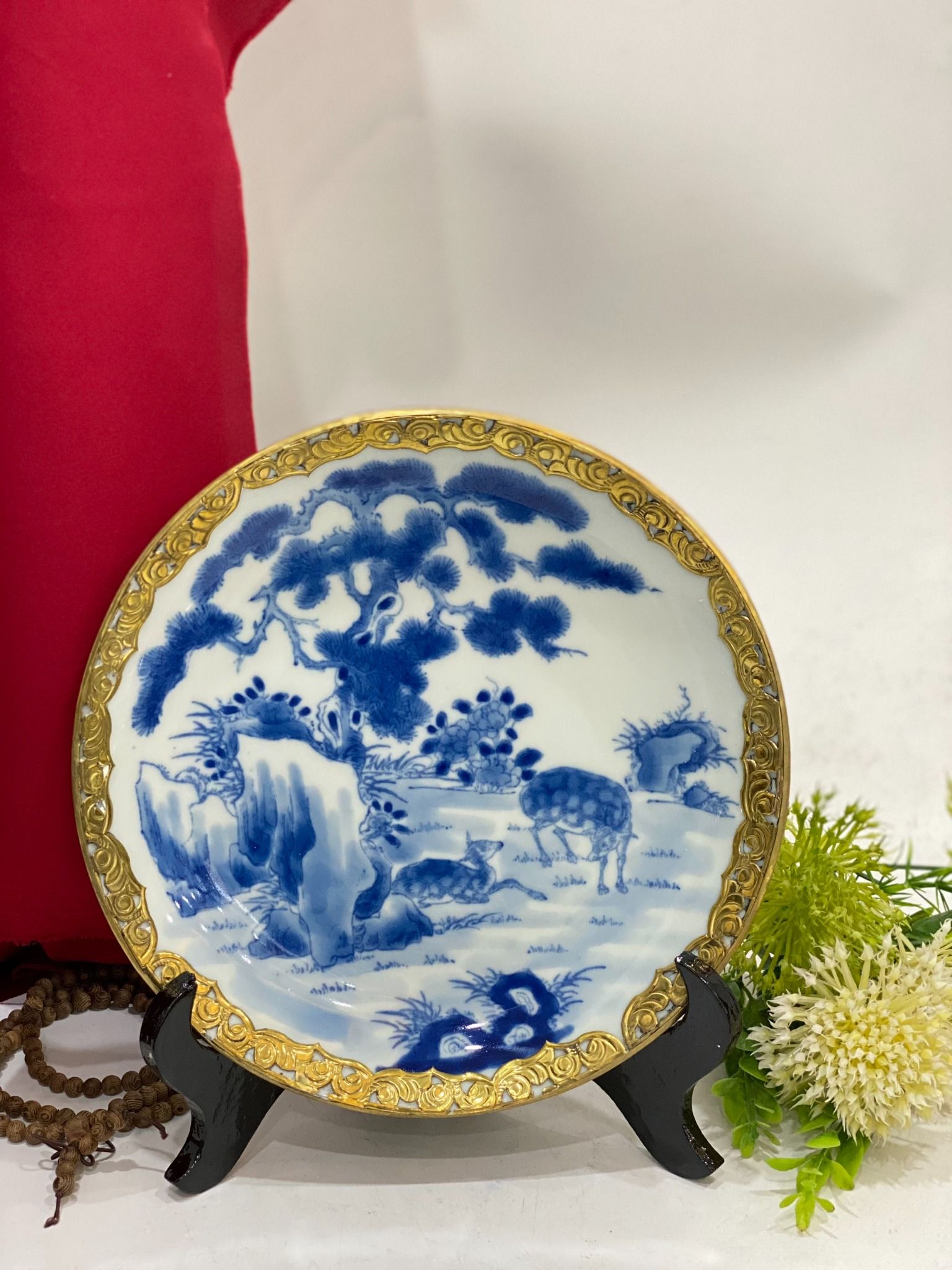 ĐĨA MEN TRÀM VẼ HOẠ TIẾT PHI 20CM