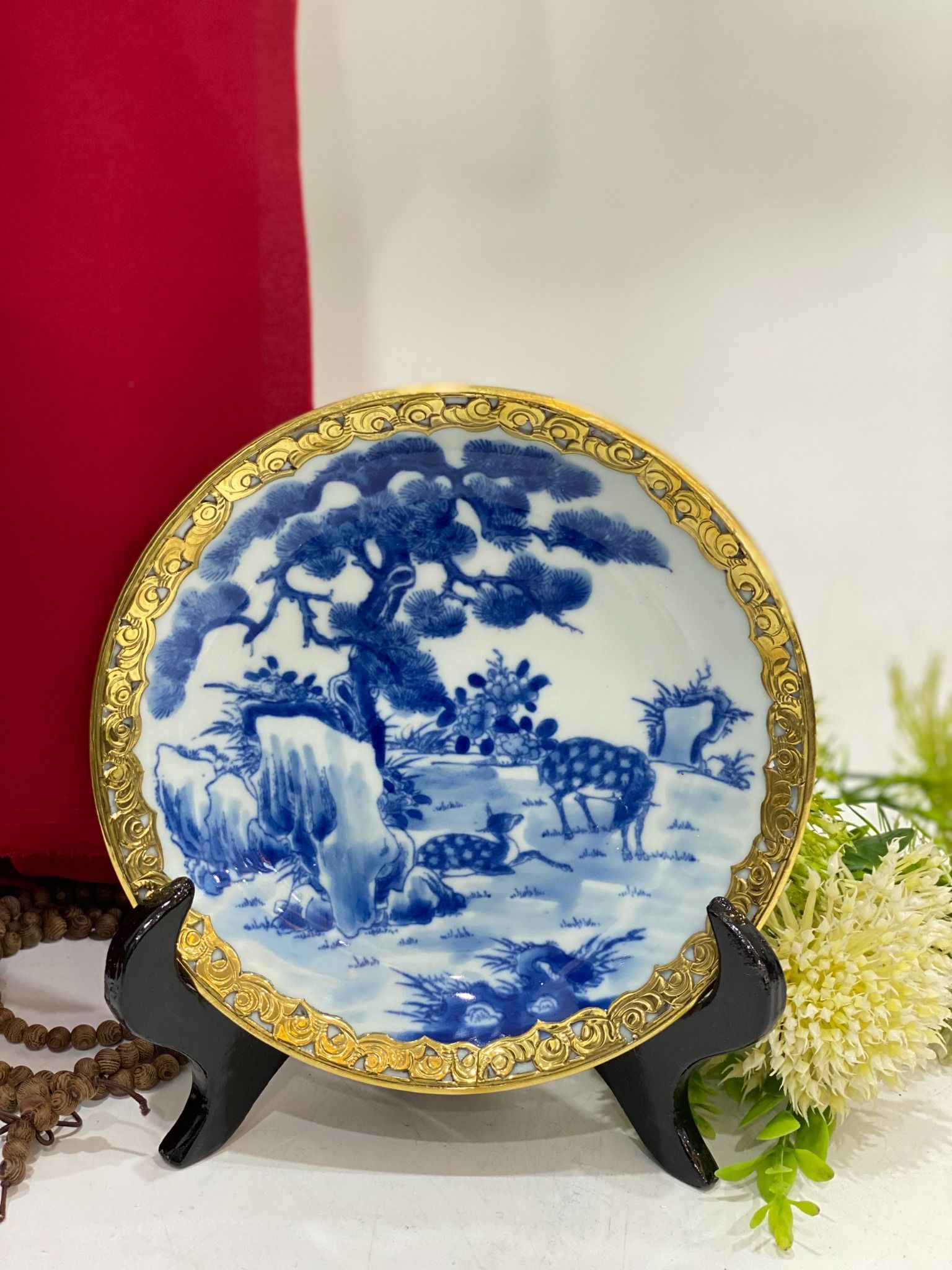 ĐĨA MEN TRÀM VẼ HOẠ TIẾT PHI 16CM