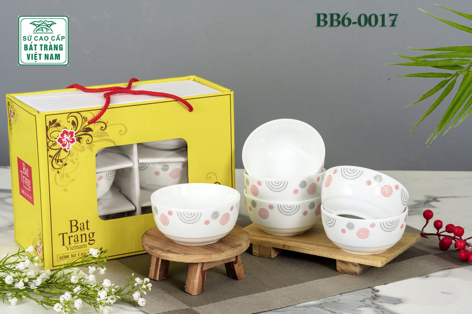 Bộ bát ăn Bát Tràng gồm 10 chiếc