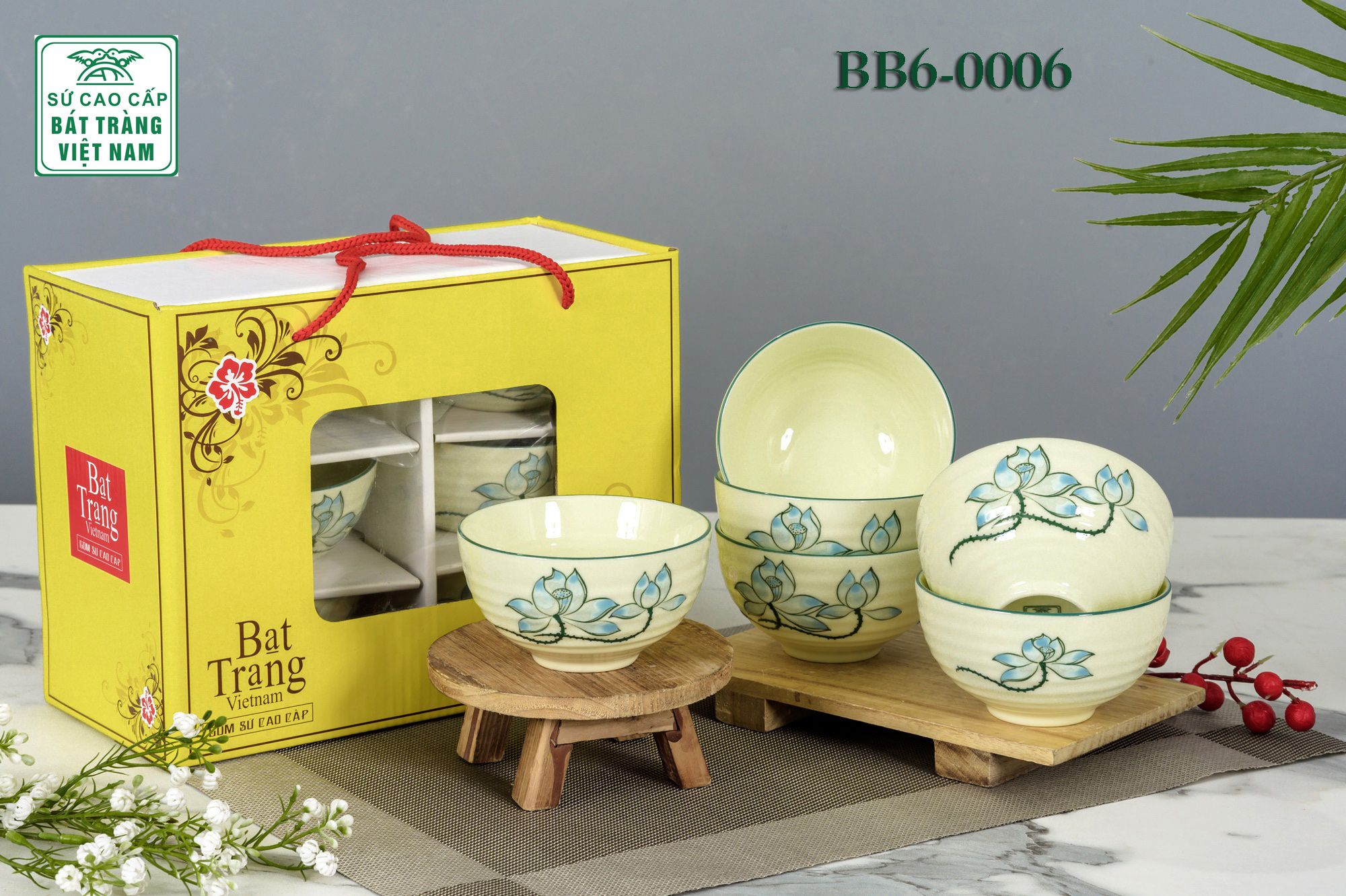 Bộ bát ăn Bát Tràng gồm 10 chiếc
