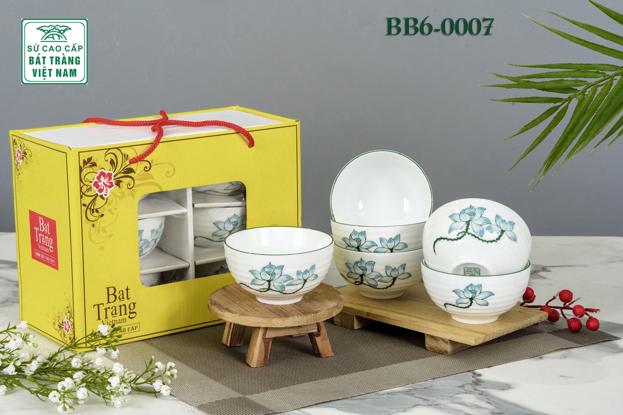 Bộ bát ăn Bát Tràng gồm 10 chiếc