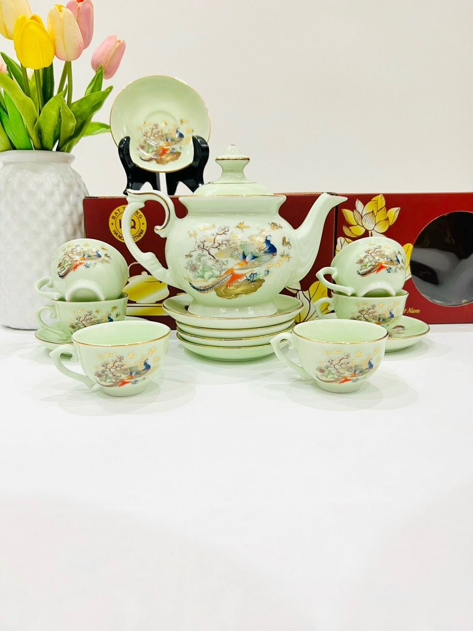 BỘ ẤM CHÉN PHÚ QUÝ NGỌC VINH 650ML