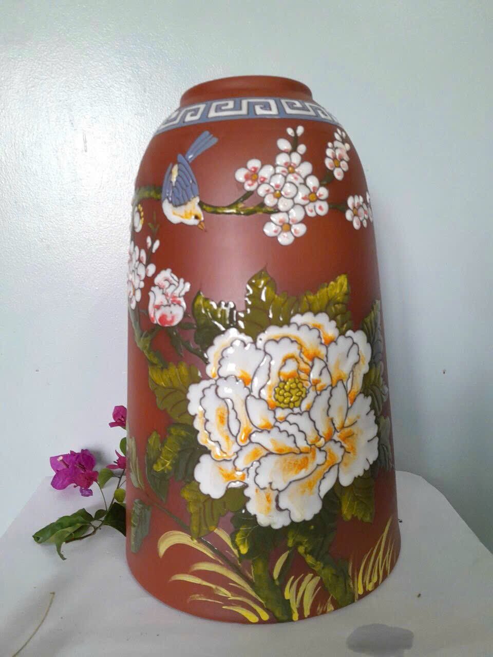 CHUÔNG GỐM MỘC BÁT TRÀNG CAO 45CM