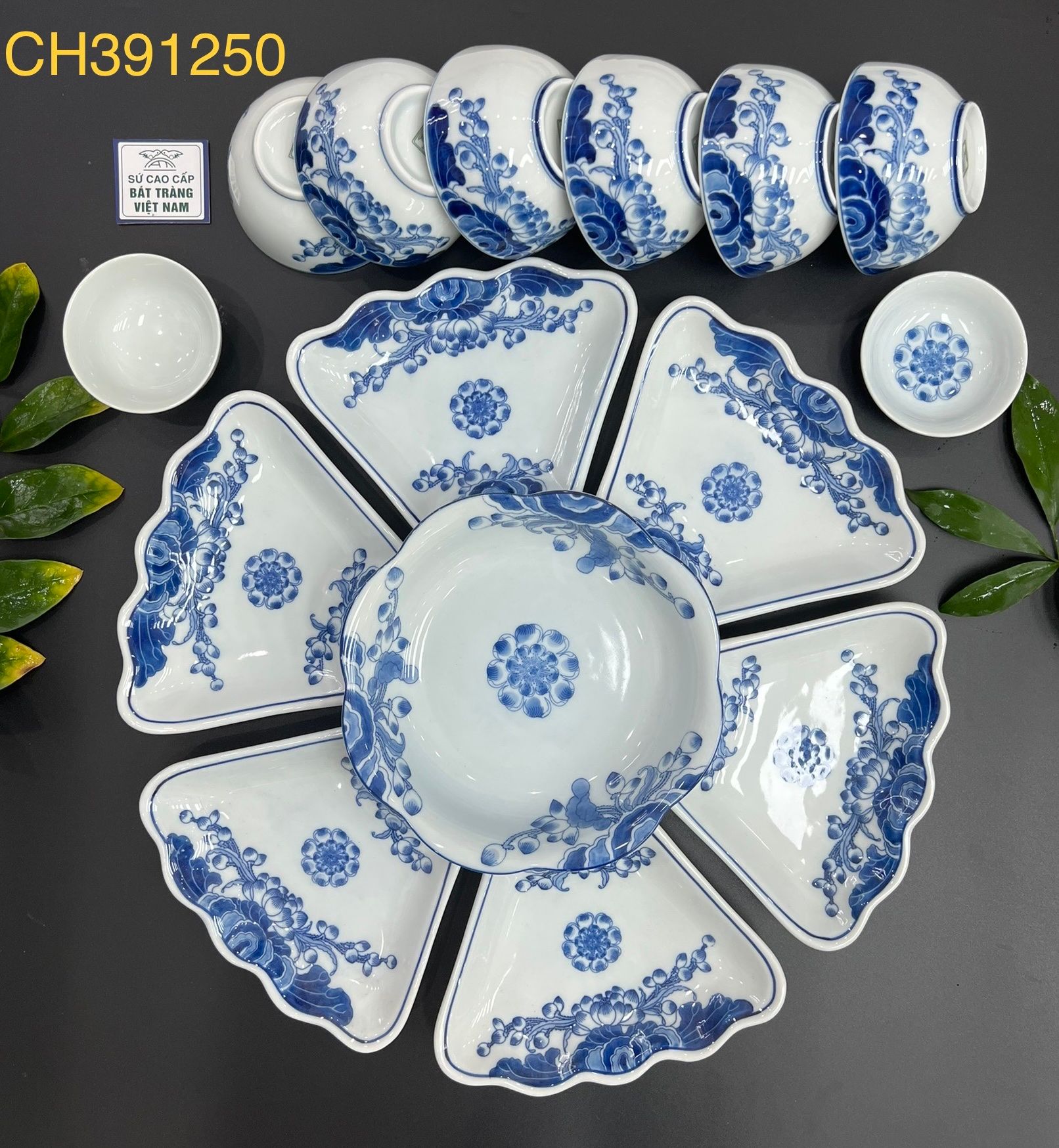 SET BÁT ĐĨA 7 MÓN VẼ HOẠ TIẾT TINH XẢO