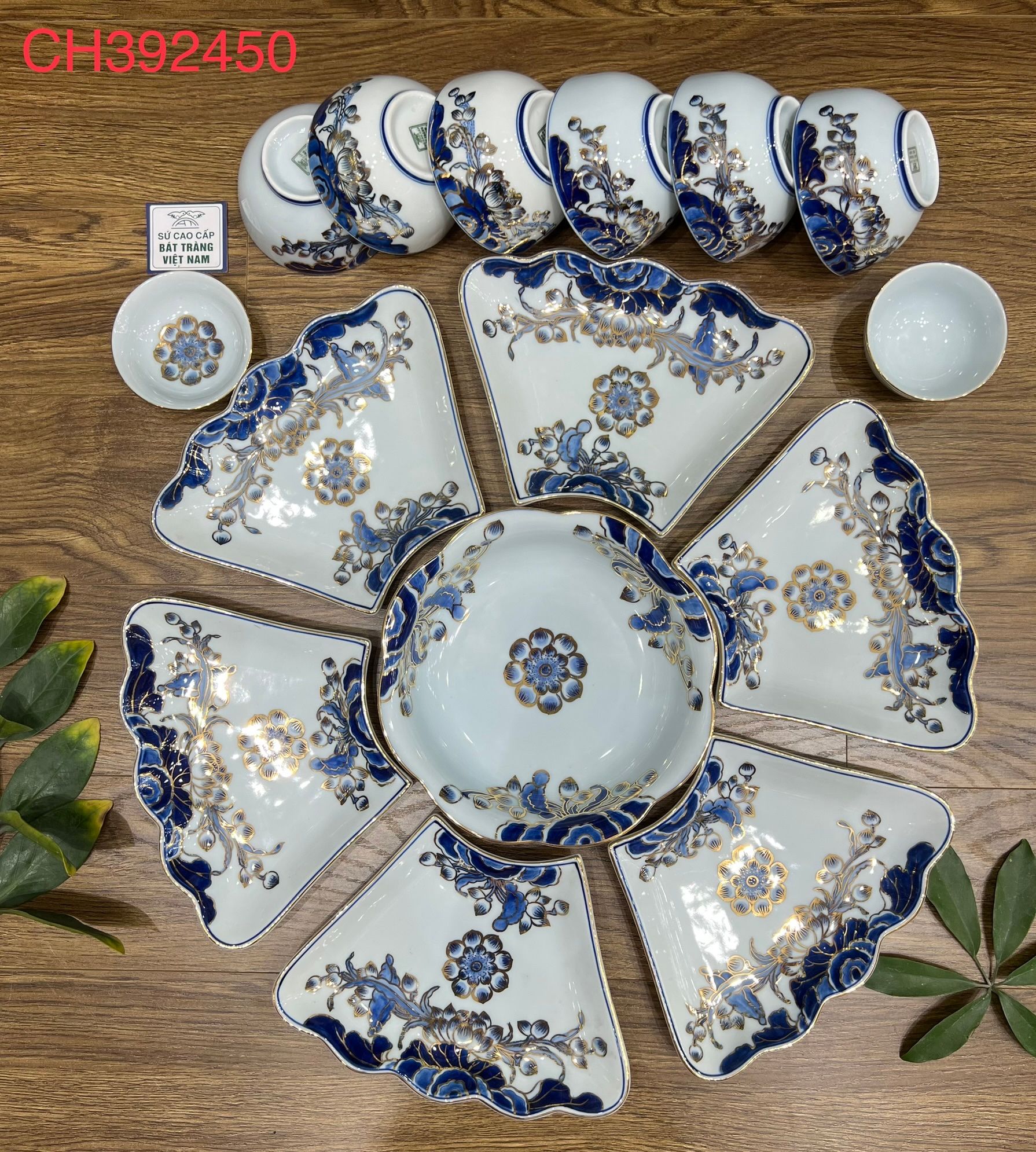 SET BÁT ĐĨA 7 MÓN VẼ HOẠ TIẾT TINH XẢO