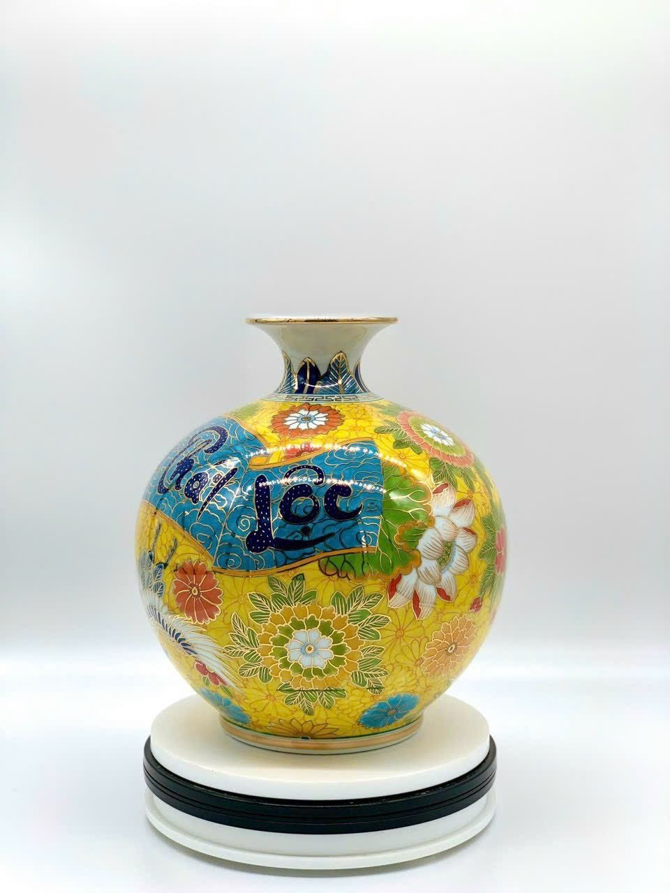 BÌNH HÚT TÀI LỘC 30CM HOẠ TIẾT PHÁT TÀI PHÁT LỘC