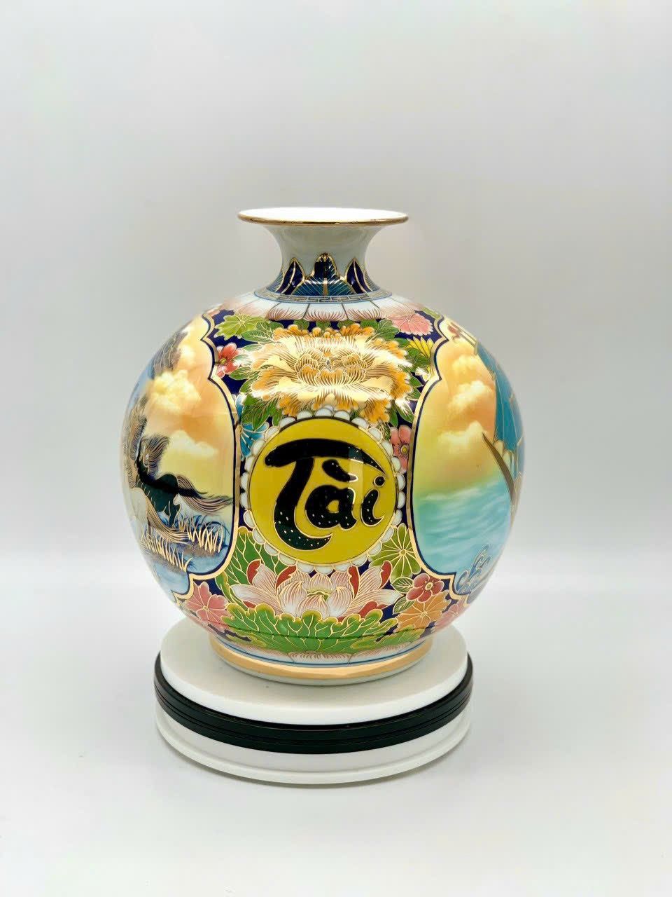 BÌNH HÚT TÀI LỘC 30CM HOẠ TIẾT TÀI LỘC