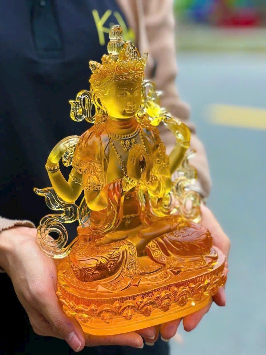 TƯỢNG QUAN ÂM TỨ THỦ NGỒI LƯU LY CAO 26CM
