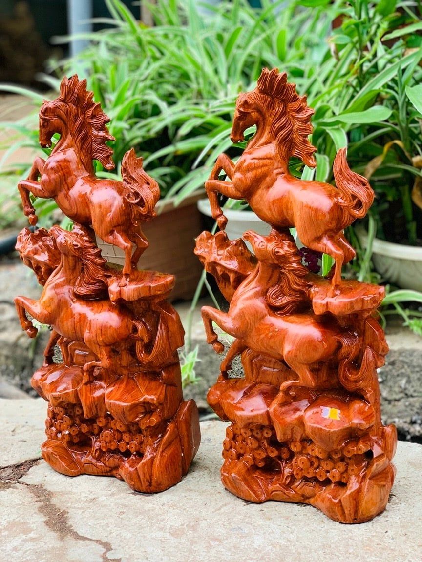 TƯỢNG SONG MÃ UYÊN ƯƠNG 40CM