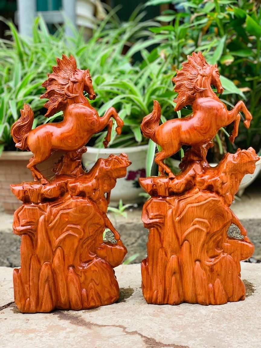 TƯỢNG SONG MÃ UYÊN ƯƠNG 40CM
