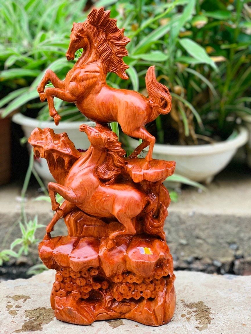 TƯỢNG SONG MÃ UYÊN ƯƠNG 40CM