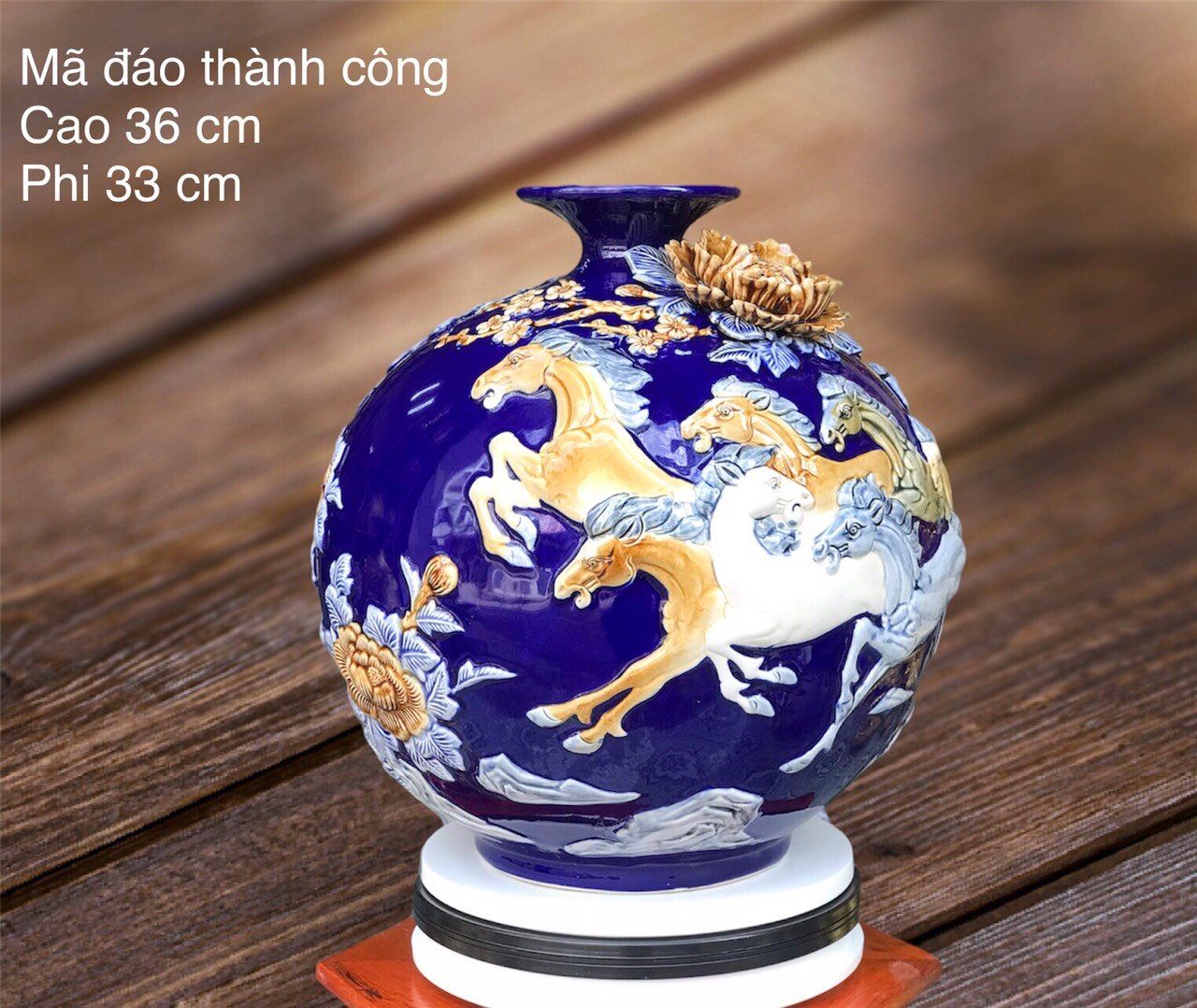 BÌNH HÚT LỘC MÃ ĐÁO THÀNH CÔNG MÀU XANH LAM PHI 33