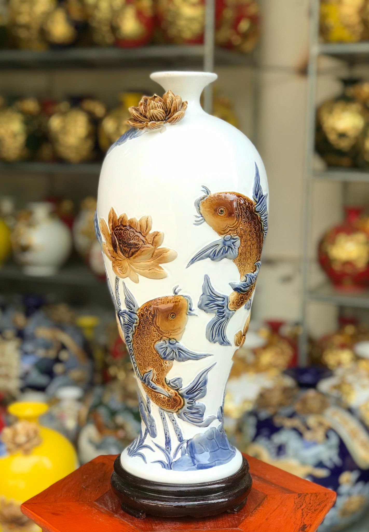 MAI BÌNH SEN CÁ PHONG THUỶ (PHI 20 - 42CM)