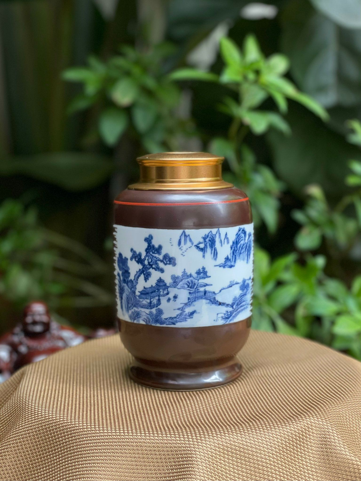 HŨ ĐỰNG TRÀ KHÔ GỐM BÁT TRÀNG DÁNG DÀI