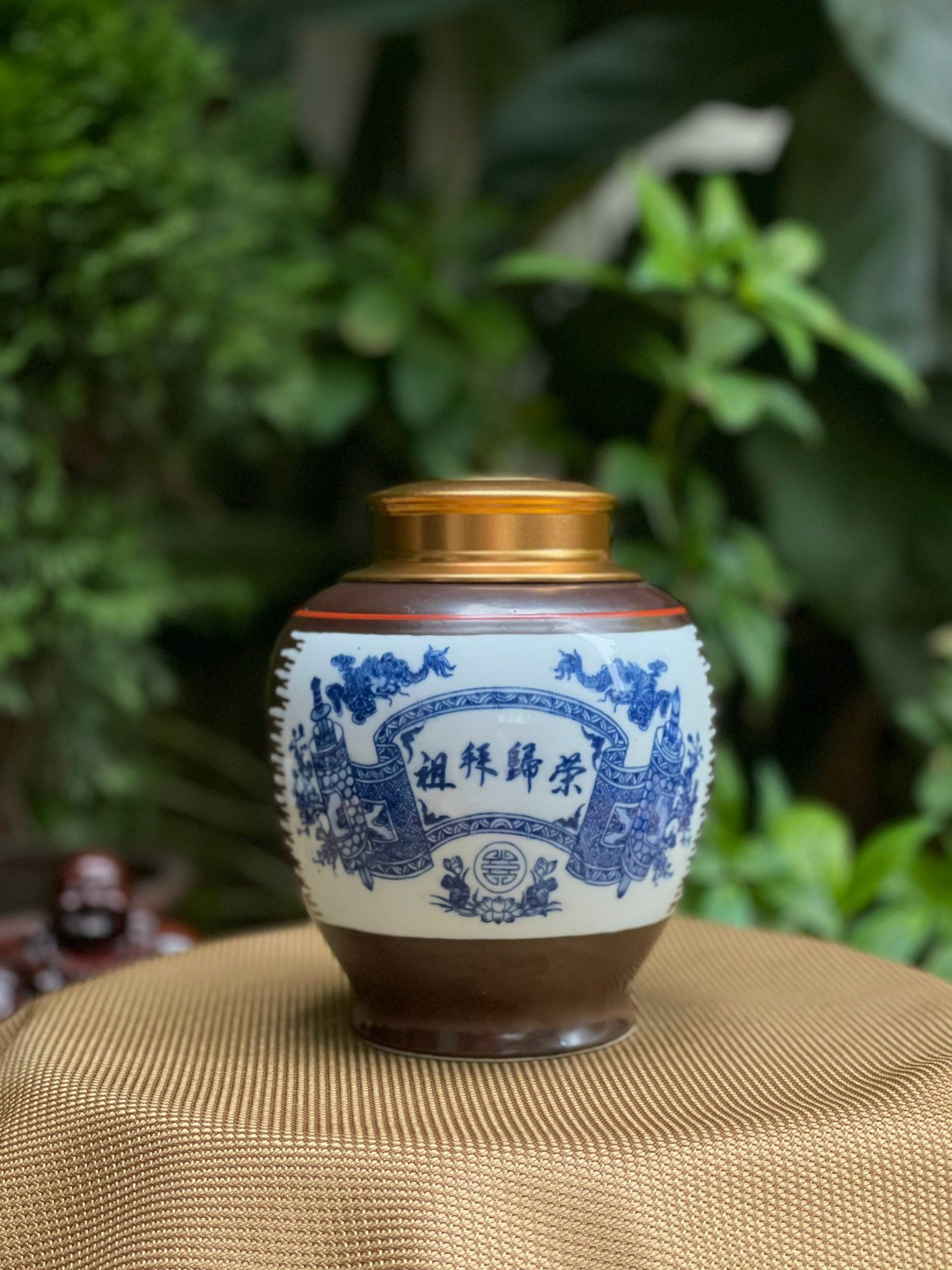 HŨ ĐỰNG TRÀ KHÔ GỐM BÁT TRÀNG DÁNG CHUM