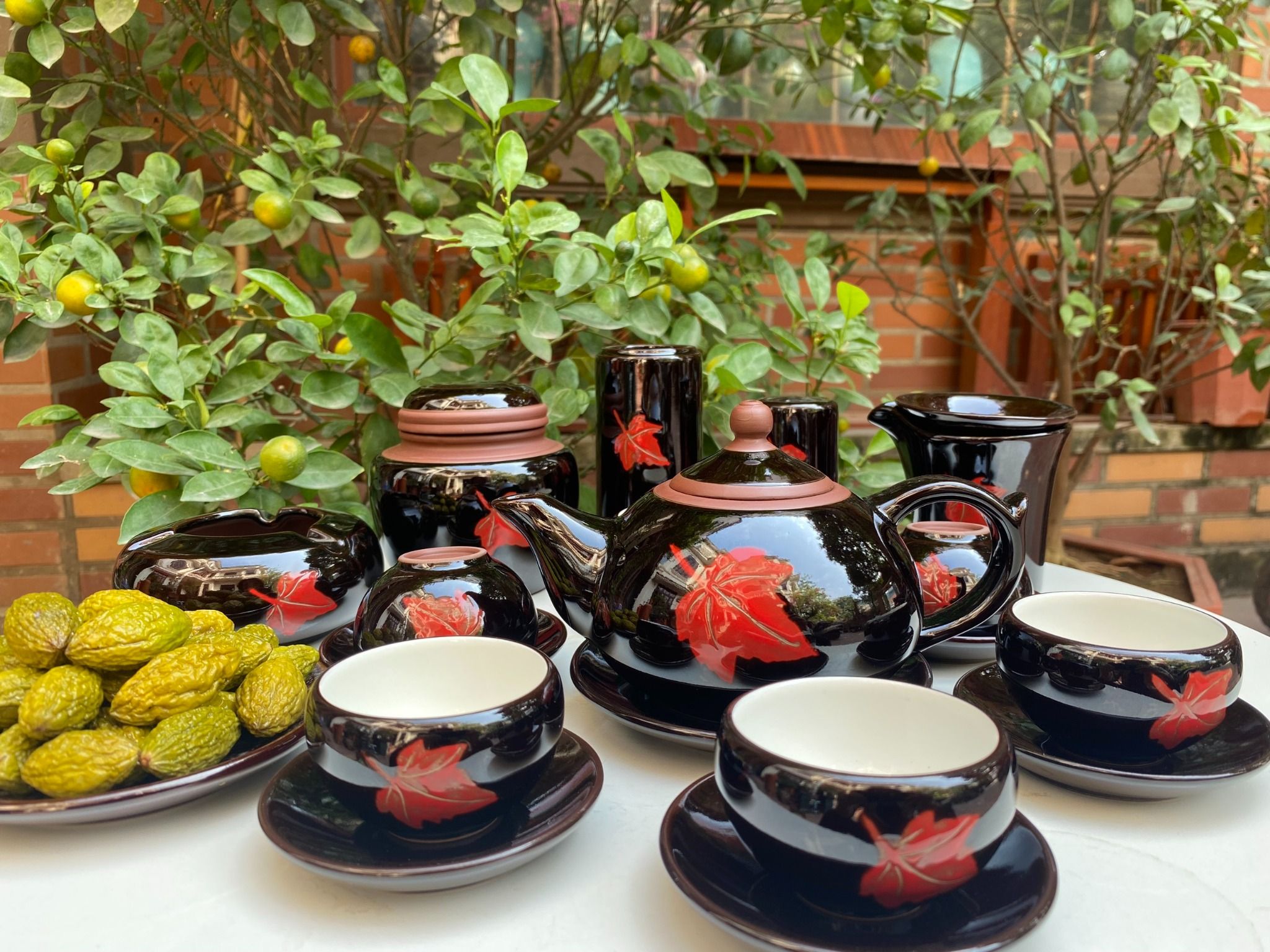 BỘ ẤM CHÉN LÁ PHONG COBAN KÈM PHỤ KIỆN