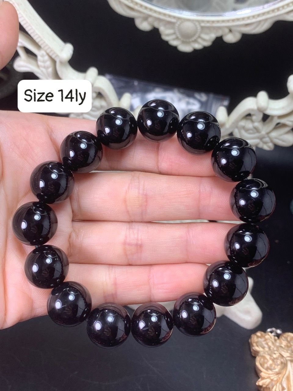 Vòng tay mã não đen Size 12ly và 14ly