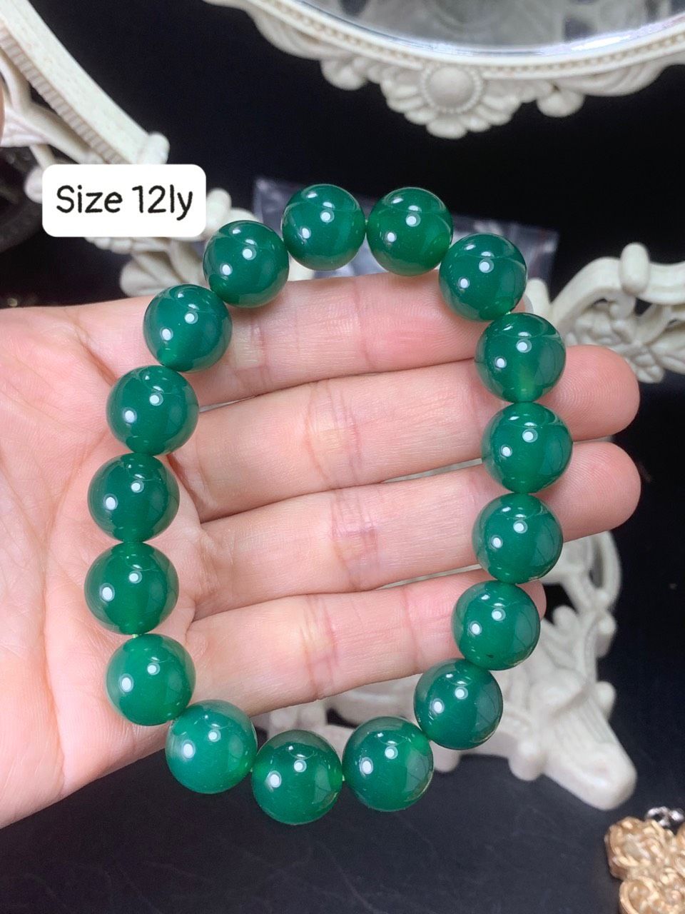 Vòng tay mã não xanh Size 12ly và 14ly