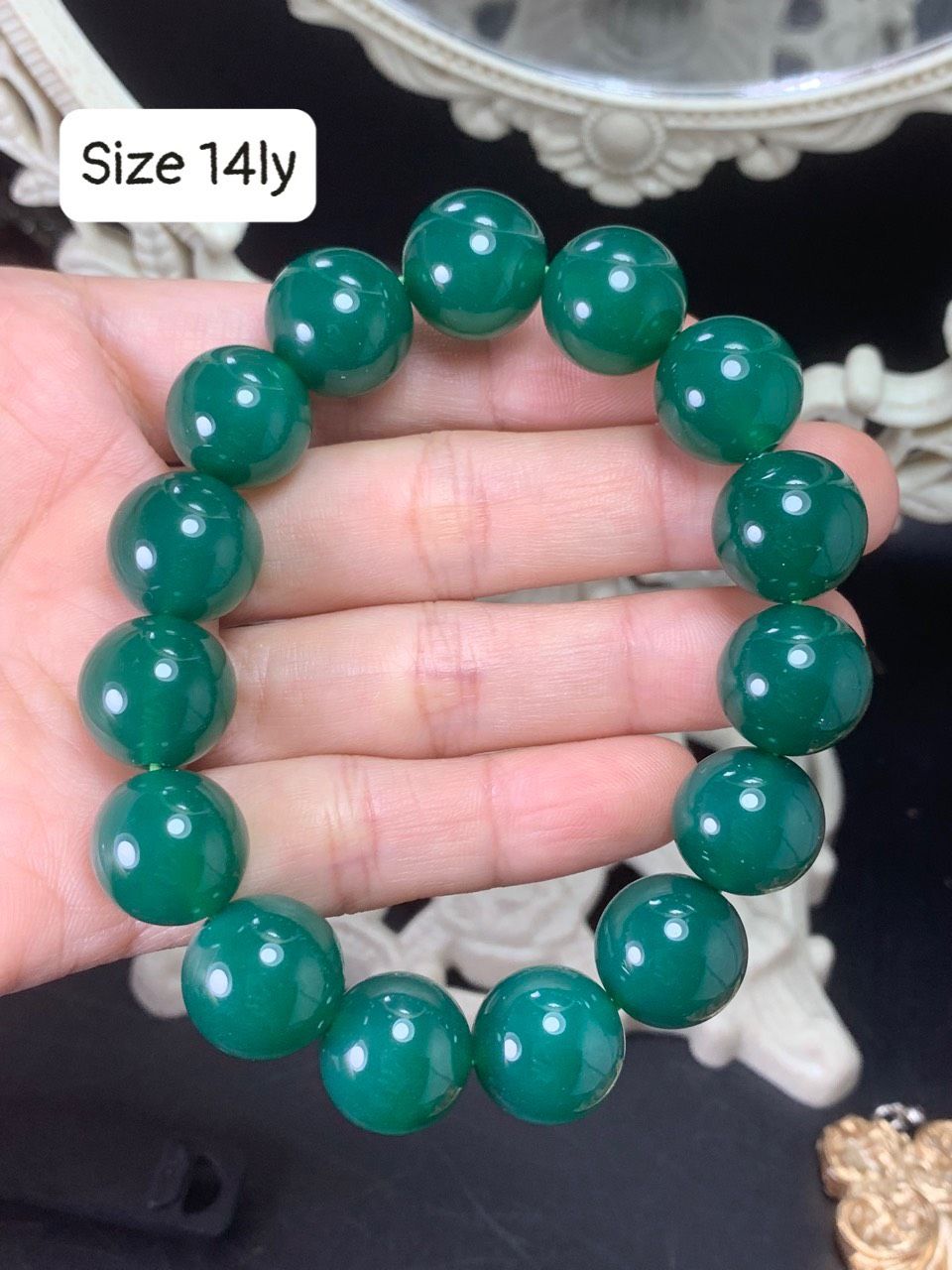 Vòng tay mã não xanh Size 12ly và 14ly