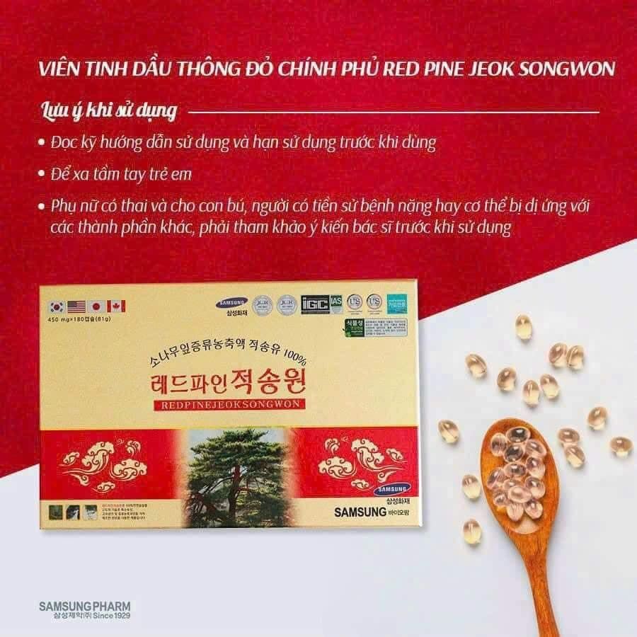TINH DẦU THÔNG ĐỎ HÀN QUỐC HỘP 180 VIÊN